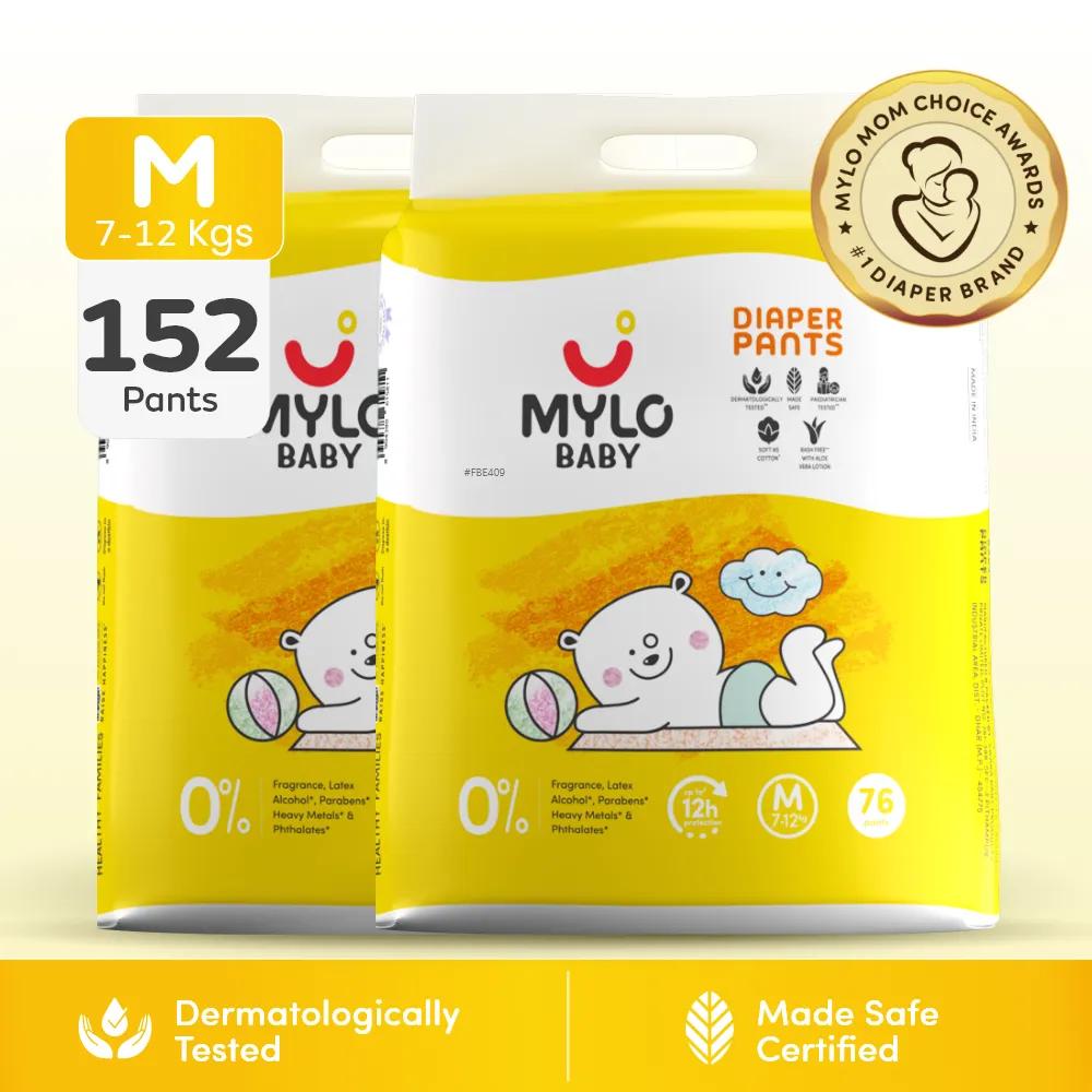 Mylo Baby Diaper Pants Jumbo M Size Pack of 76x2