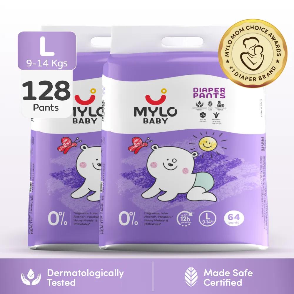 Mylo Baby Diaper Pants Jumbo L Size Pack of 64x2