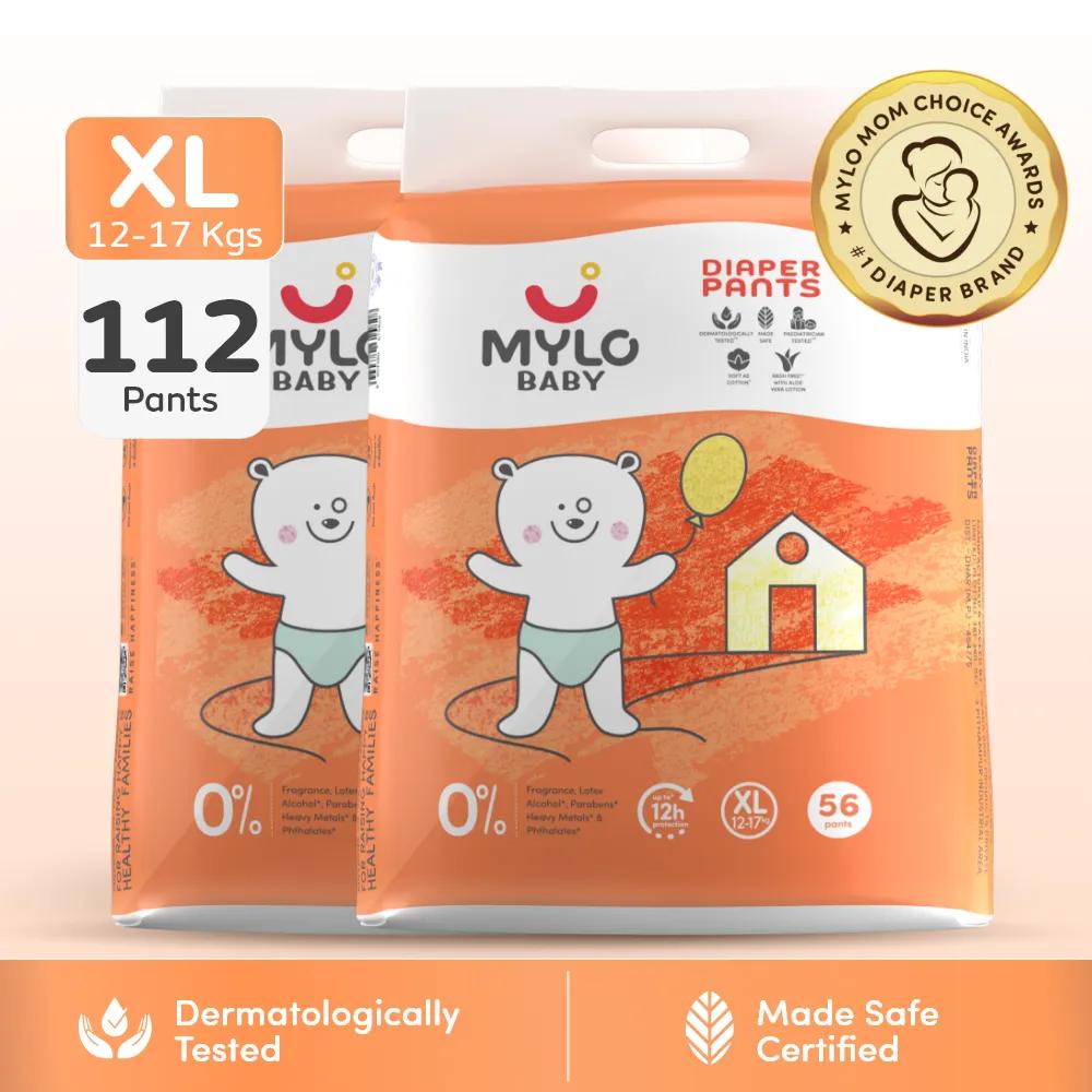 Mylo Baby Diaper Pants Jumbo XL Size Pack of 56x2