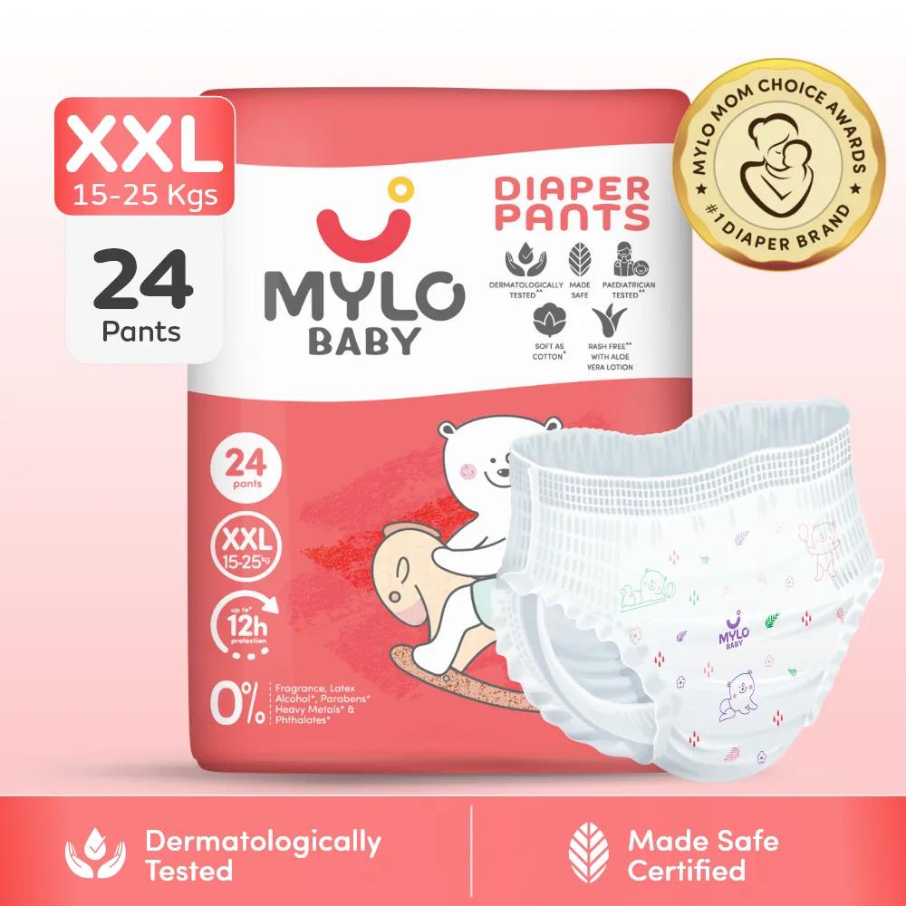 Baby Diaper Pants Small (XXL) Size 15-25 kgs (24 count) Leak Proof | Lightweight | Rash Free | 12 Hours Protection | ADL Technology (Pack of 1)