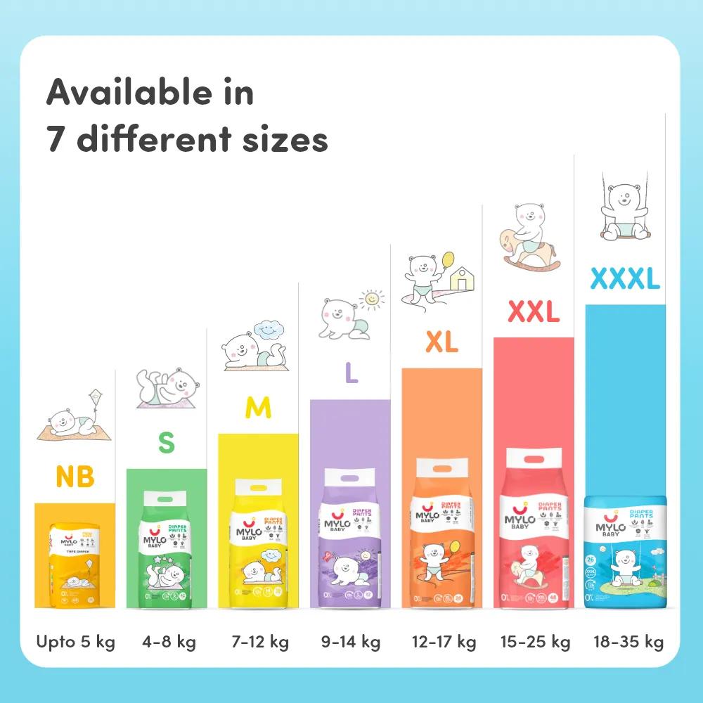 Baby Diaper Pants (XXXL) Size 18-35 kgs (52 count) Leak Proof | Lightweight | Rash Free | 12 Hours Protection | ADL Technology (Pack of 2)