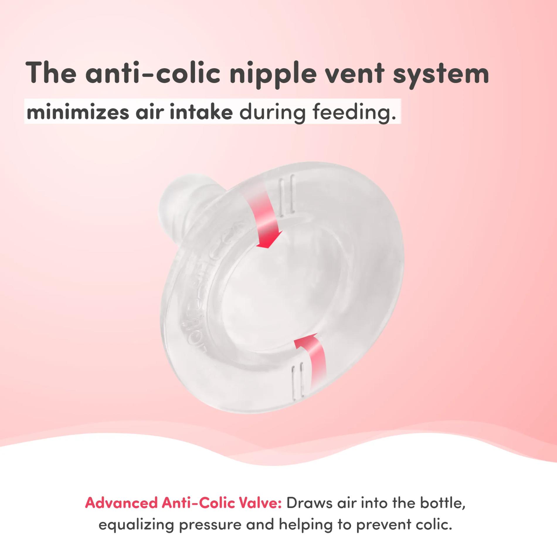 2-in-1 Baby Feeding Bottle | BPA Free with Anti-Colic Nipple | Easy Flow Neck Design - Pink & Blue 125ml & 250ml