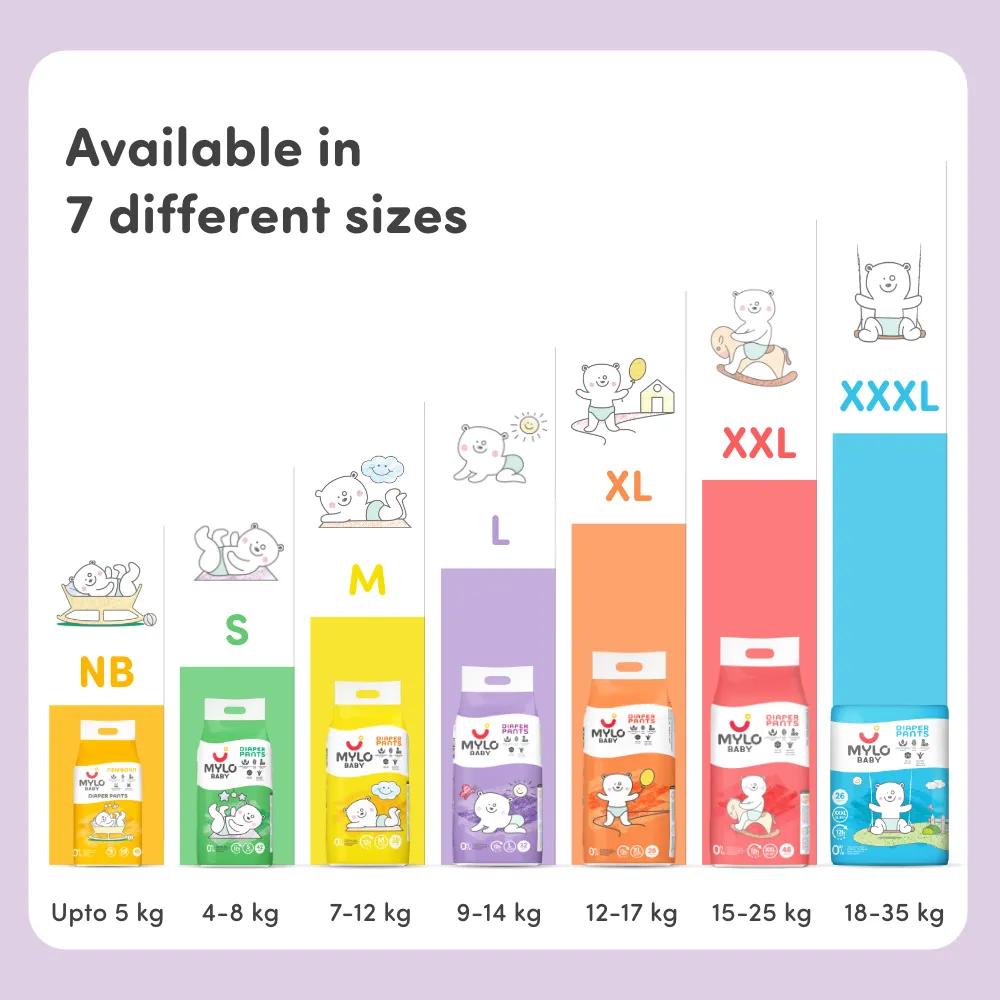 Baby Diaper Pants Large (L) Size 9-14 kgs (32 count) Leak Proof | Lightweight | Rash Free | 12 Hours Protection | ADL Technology (Pack of 1)