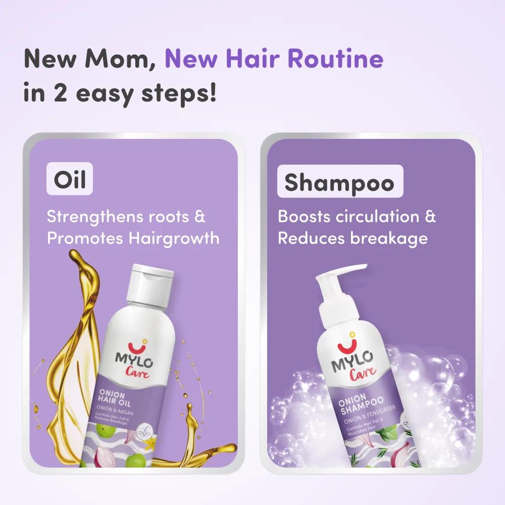 Pre & Post Pregnancy Hairfall Oil & Shampoo with Onion - 200 ml each