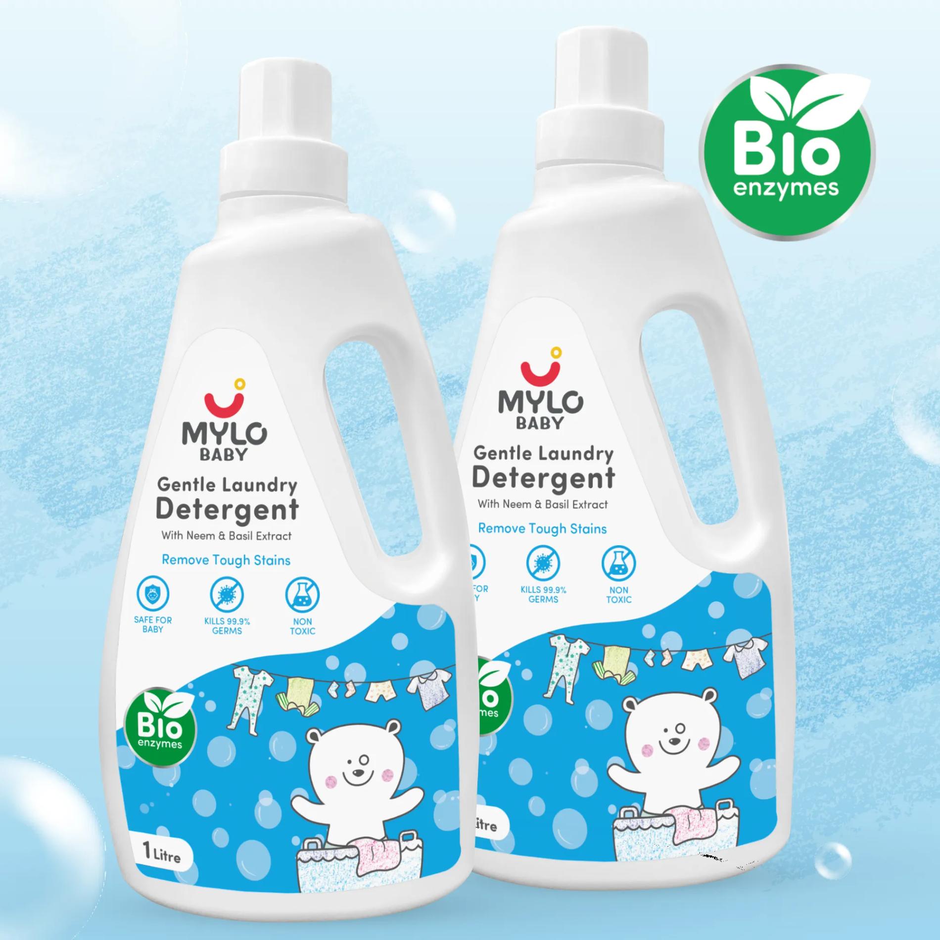 Baby-Safe Liquid Detergent for Baby Clothes | Tough on stains | Gentle on clothes | Keeps Color & Softness Intact | Suitable for Front & Top Load Washing Machine | 1 litre - Pack of 2