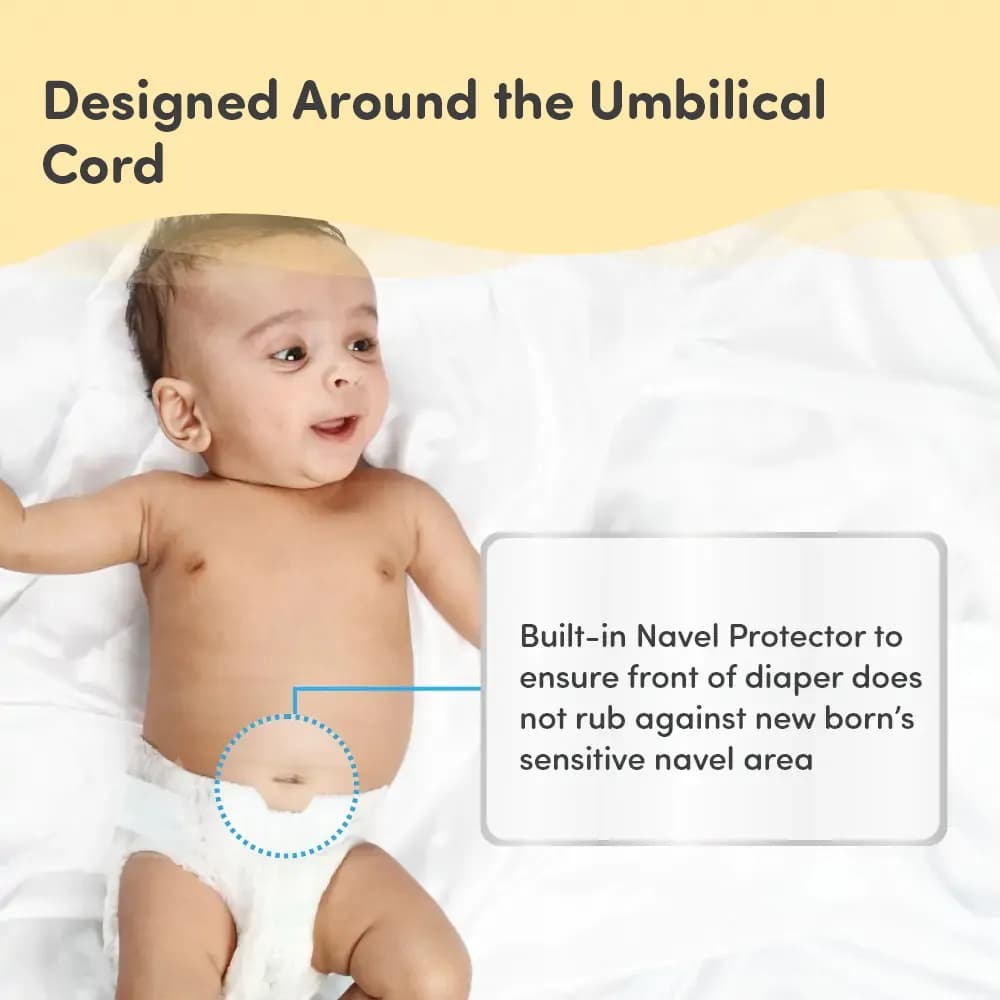 Mylo Baby New Born Tape Diapers | Size upto 5 kgs | 52 count | Naval Protection | Wetness Indicator | Rash Free | 12 Hours Protection