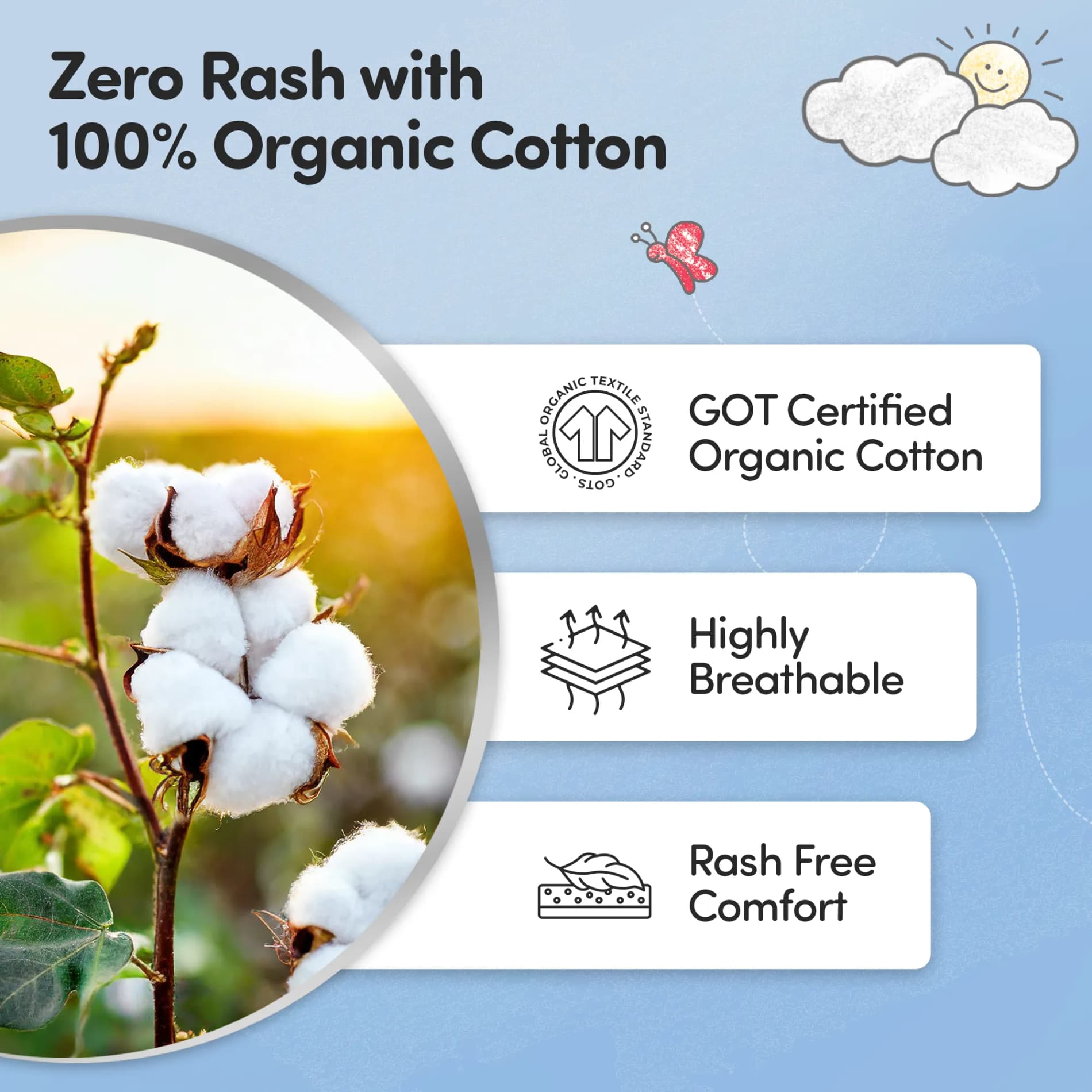 Adjustable & Reusable Cloth Diaper with Leaksafe & Ultra Absorb Pad (3M-3Y) - Floral Spring Print - Pack of 1