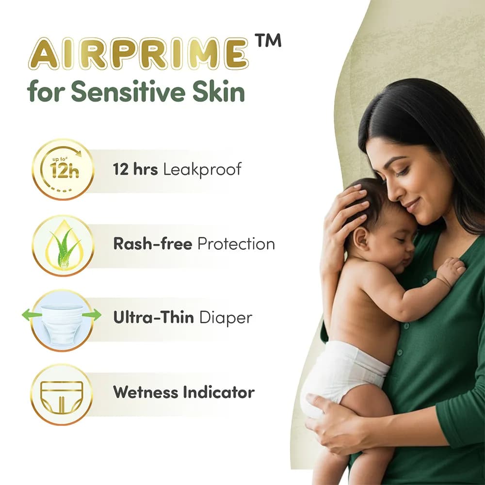 Mylo Airprime™ Premium Diaper Pants with Wetness Indicator - M(7-12 Kgs) - 104 Count