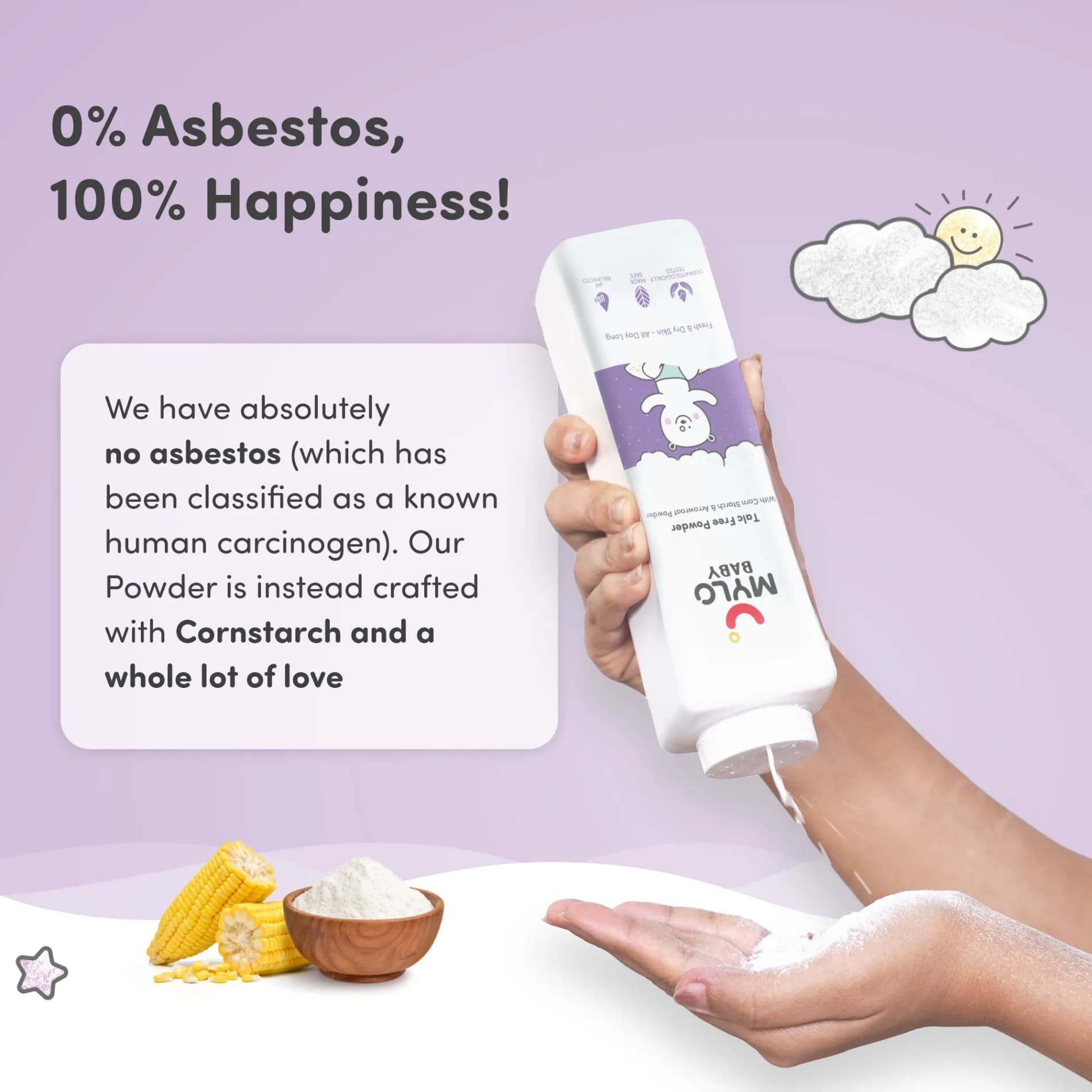 Baby Powder for Kids | Made Safe Australia Certified | Absorbs Extra Oil | Relieves Itchiness | Softens Skin | Safe for all skin types - 300 gm