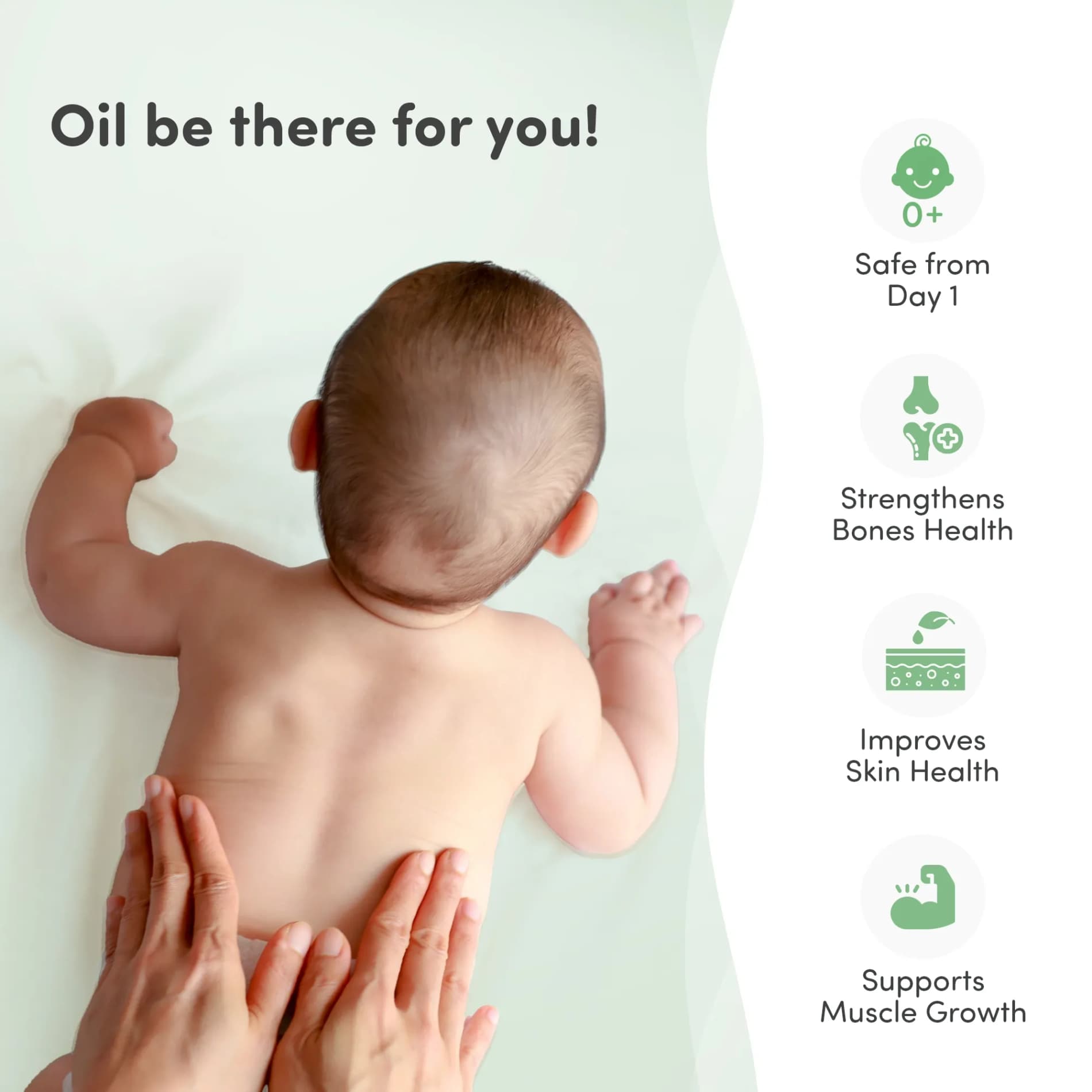 Baby Massage Oil 200ml | Improves Complexion & Skin Tone | Moisturizes & Nourishes Skin | Aids in Sun Protection | Made Safe Certified