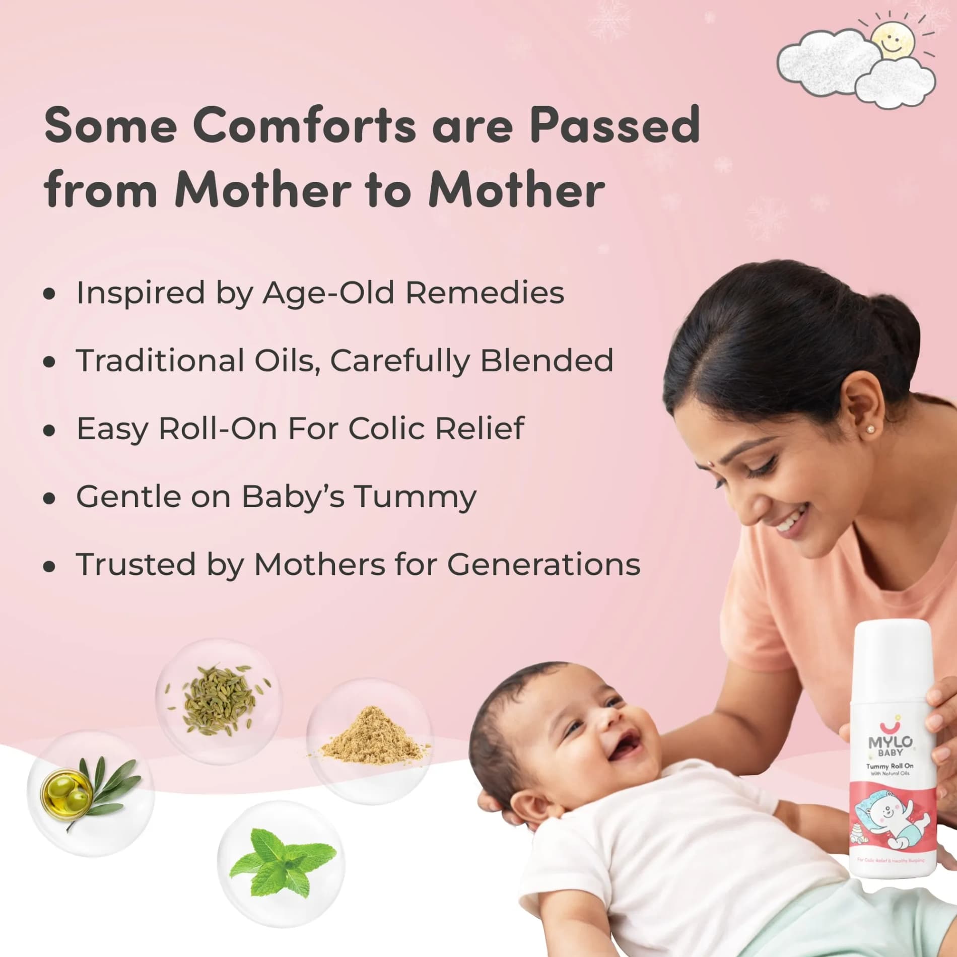 Tummy Roll On For Baby | Made Safe Australia Certified | Relieves Gas & Colic | Promotes Healthy Burping | Reduces Acid Reflux | 40 ml