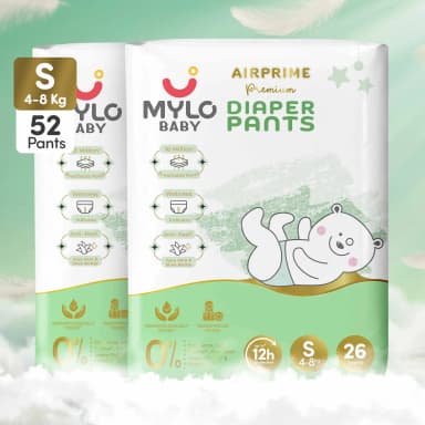 Mylo Airprime™ Premium Diaper Pants with Wetness Indicator - S(5-9 Kgs) - 52 Count