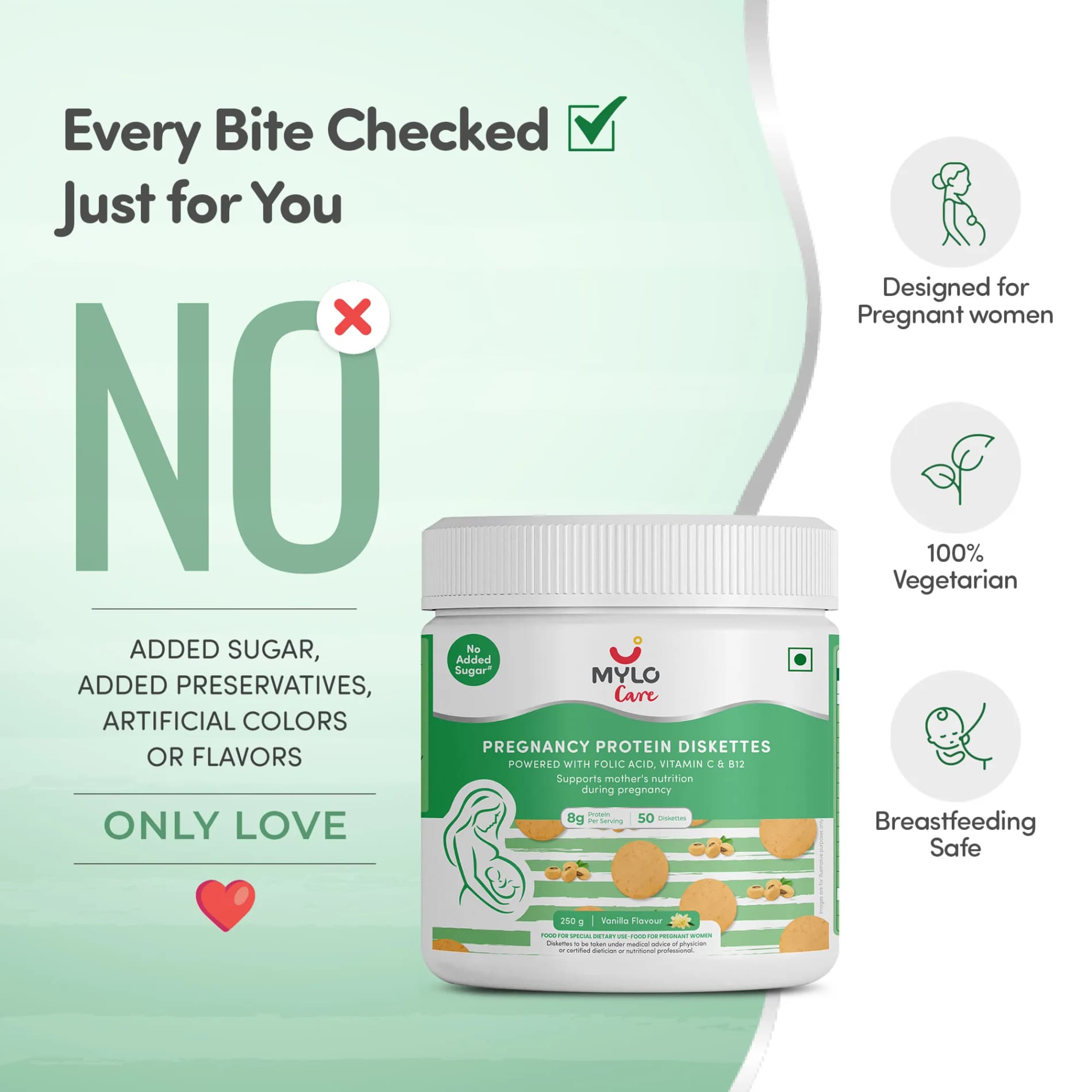 Mylo Care - Pregnancy Protein Diskettes - 750gm (150 Diskettes)