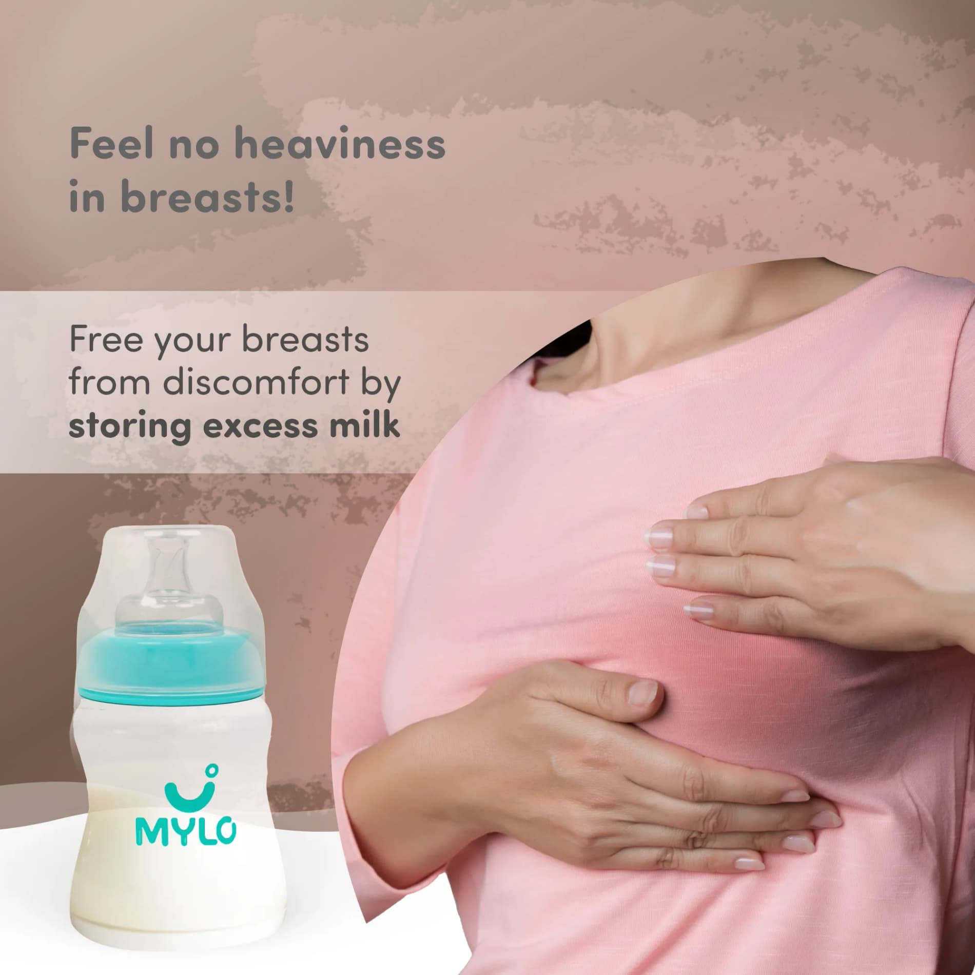 Manual Breast Pump For Feeding Mothers | Anti Colic & BPA Free | Compact & Lightweight | Easy to hold | Easy to Clean | With Bottle (150 ml)