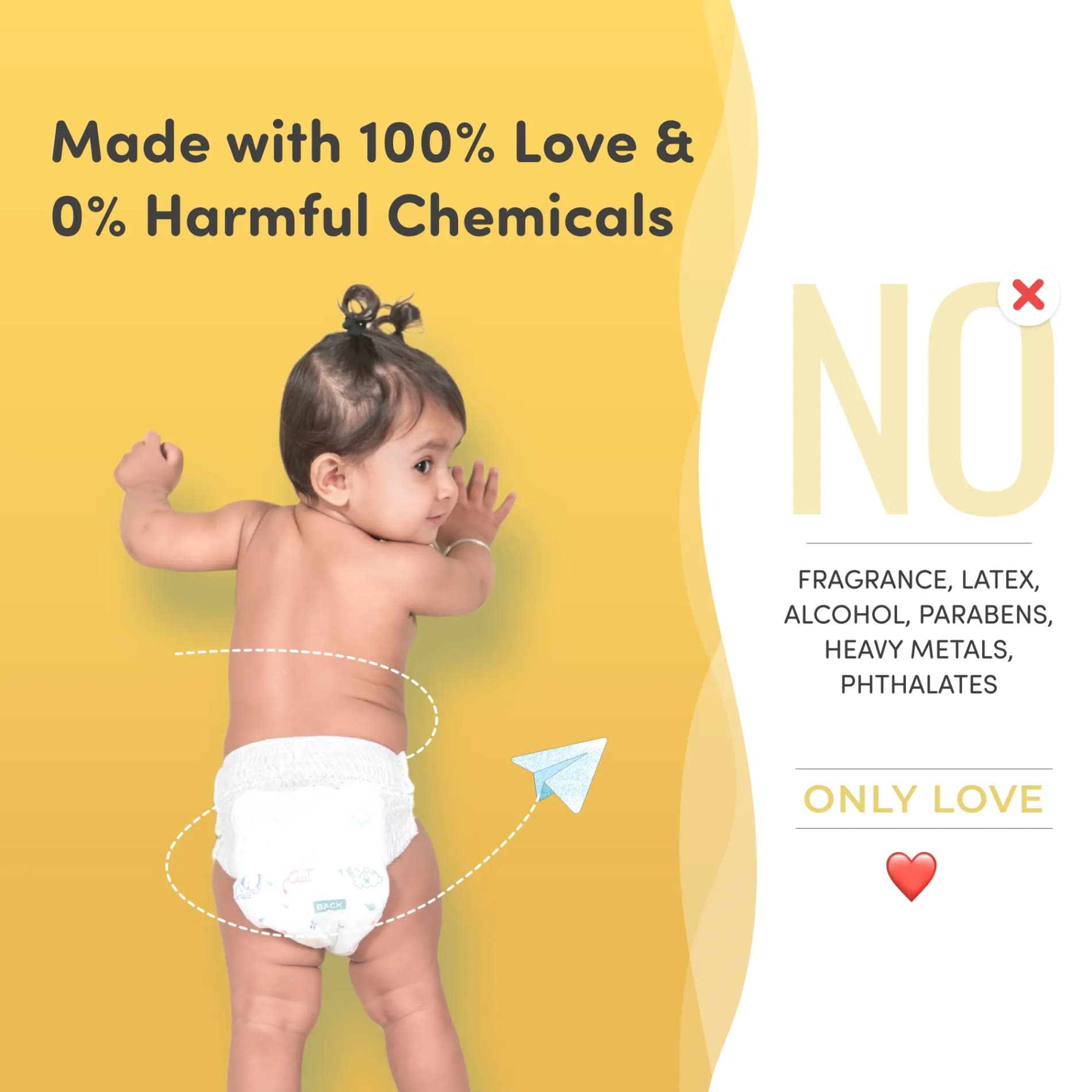 Mylo Baby New Born Diaper Pants | Size upto 5 kgs (78 count) | 12 Hours Protection | Rash Free | ADL Technology (Pack of 1)