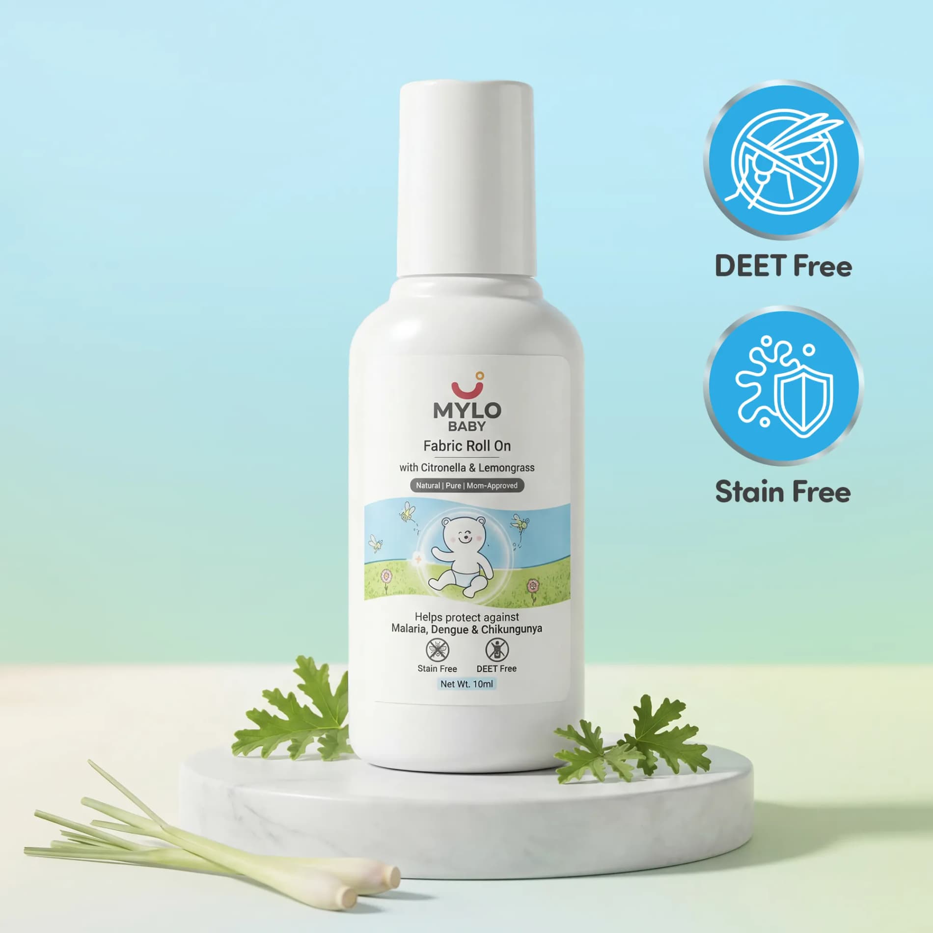 Mylo Baby Fabric Roll-on with Lemongrass and Citronella (10ml)