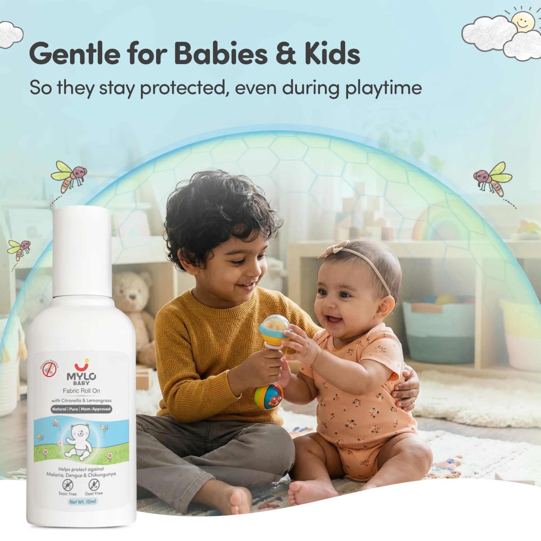 Mylo Baby Fabric Roll-on with Lemongrass and Citronella (10ml)