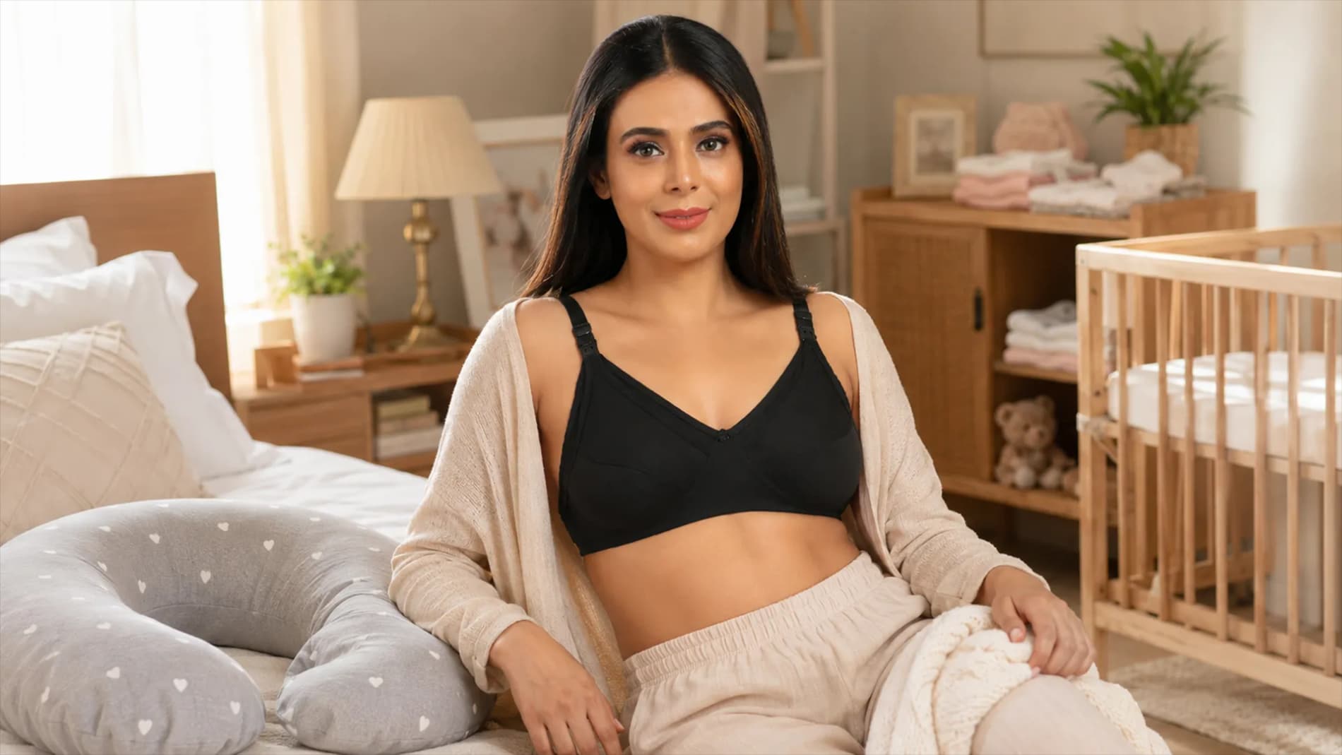 38C - Maternity Bras Non-Wired, Non-Padded - Classic Black (Buy 2 Get 1 Free)