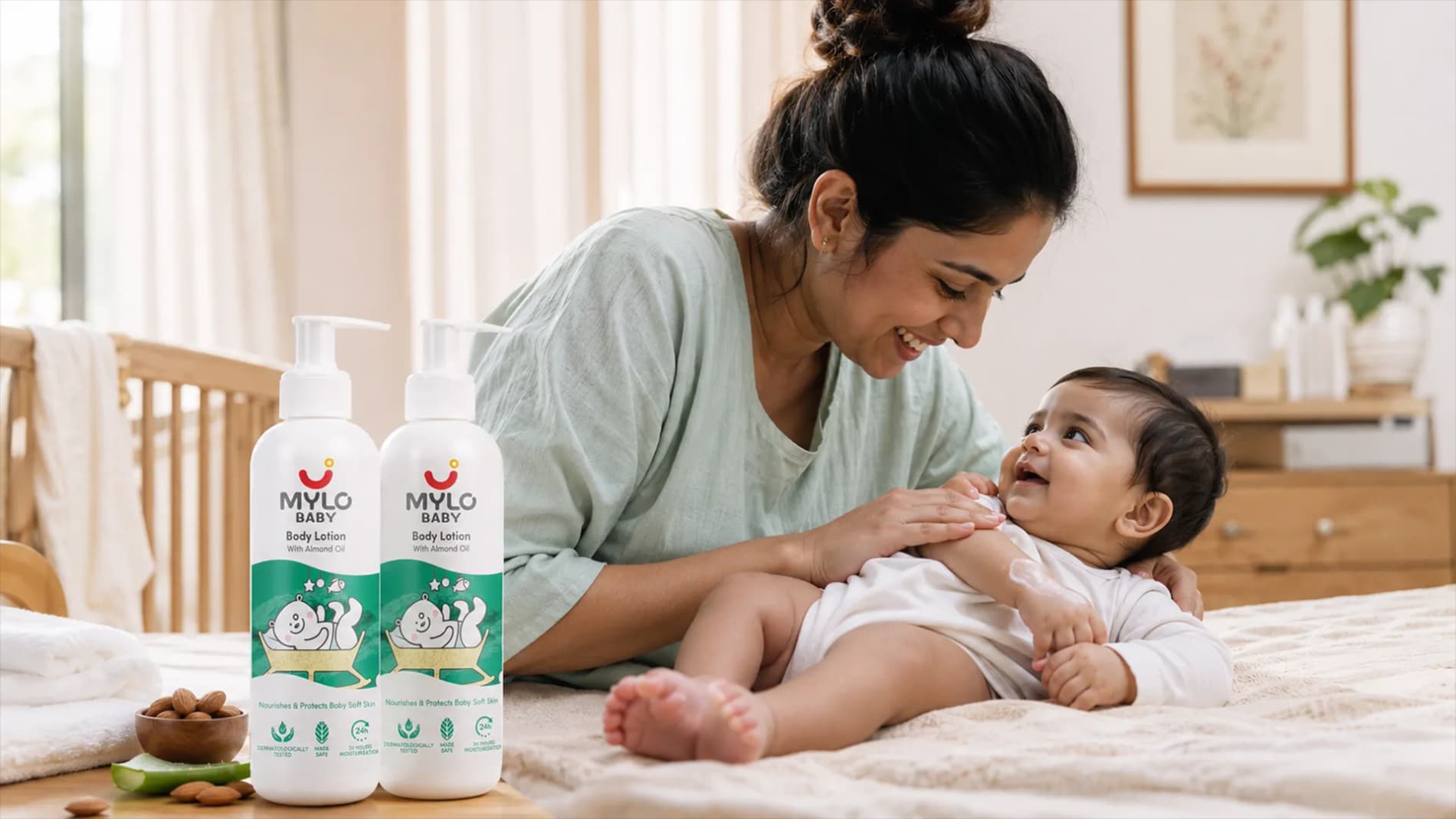 100% Safe Baby Lotion for Kids - 200 ml - Pack of 2