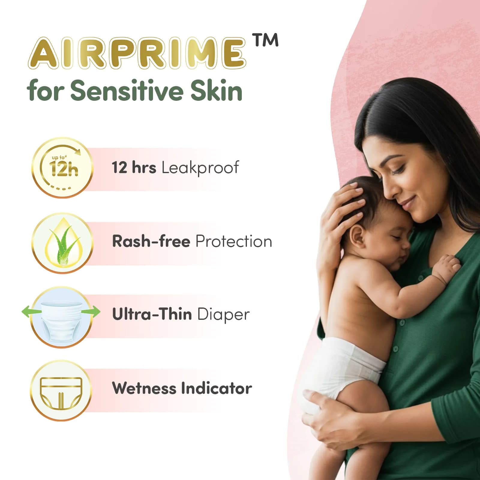 Mylo Airprime™ Premium Baby Diaper Pants | Rash-free | Leak-proof | Ultra-thin | Wetness Indicator - XXL(15 - 25 Kgs) - 24 Count