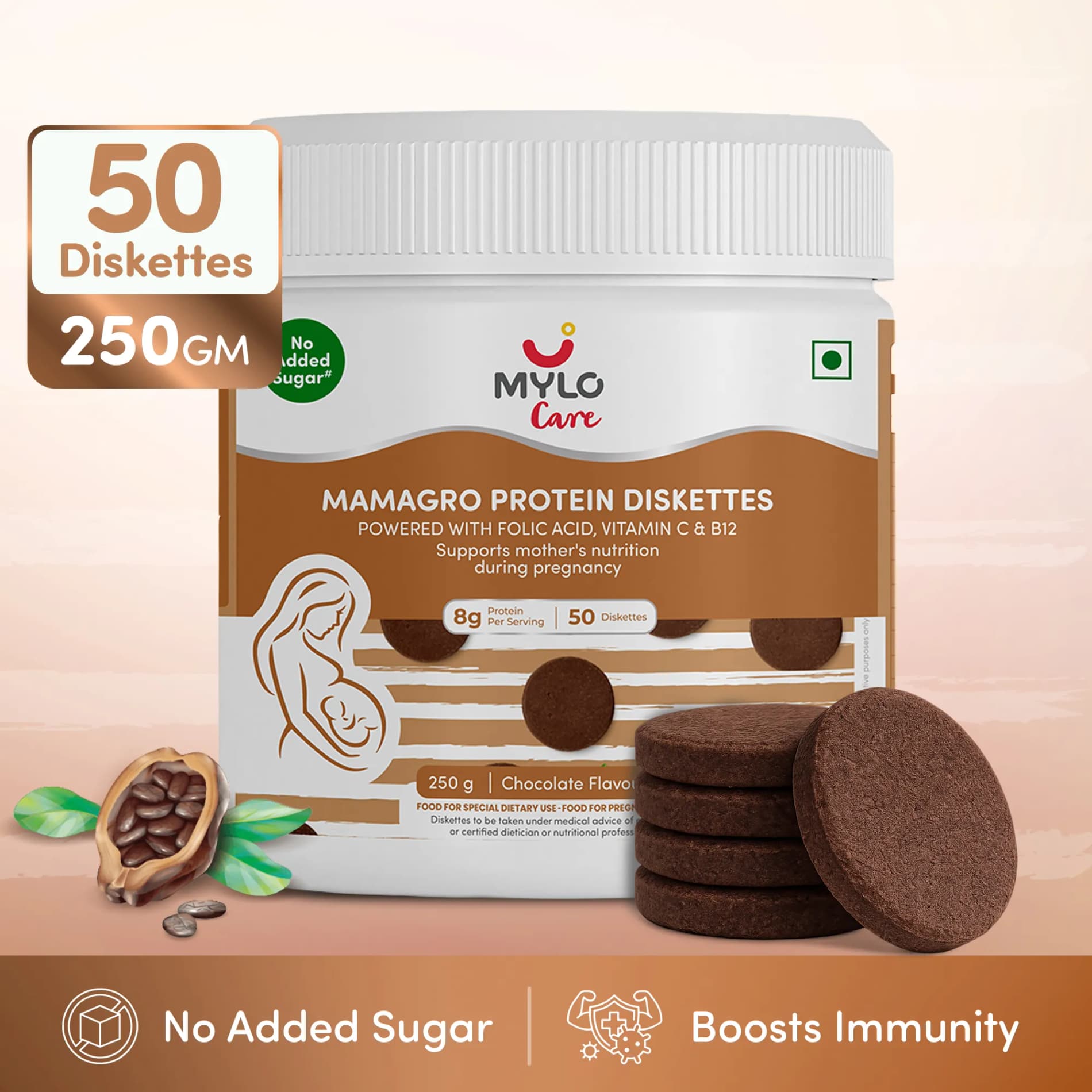 MamaGro™ Protein Diskettes - 250gm Chocolate