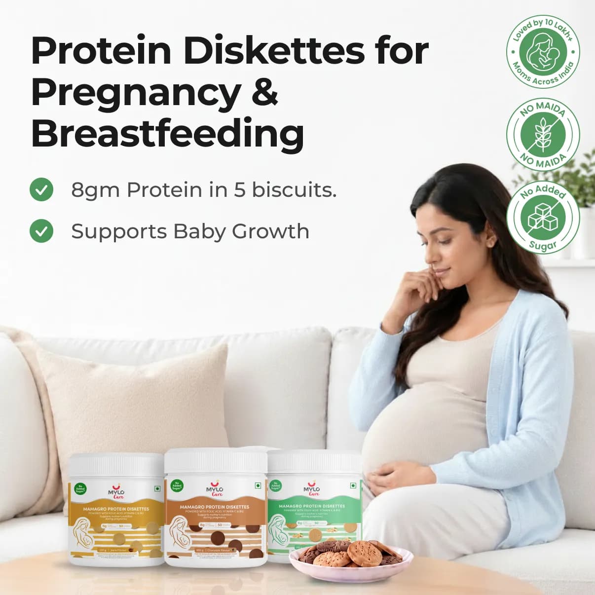 MamaGro™ Protein Diskettes - 750gm (50 Vanilla + 50 Jeera + 50 Chocolate Diskettes)