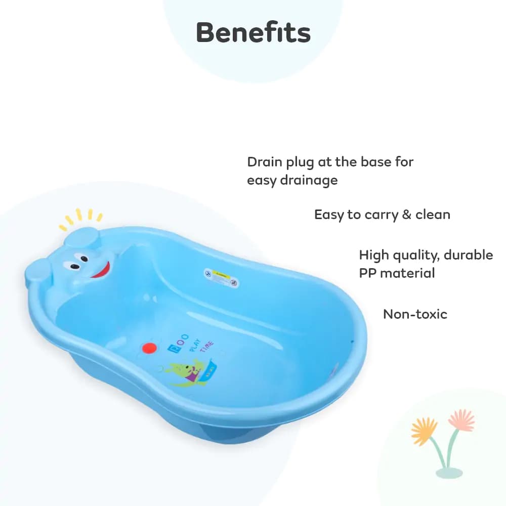 Classic Bear Bathtub for Toddlers | 6 Months to 3 Years | BPA Free | Anti Slip | Blue
