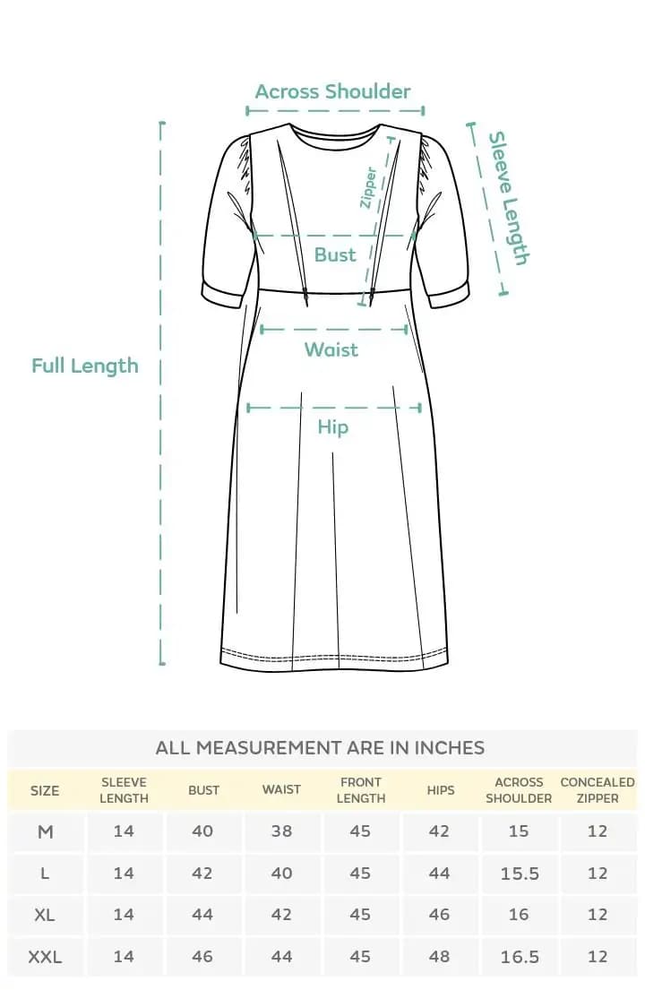 Pre & Post Maternity /Nursing Printed Kurta cum Midi Dress with both sides Zipper for Easy Feeding – Ethnic Maroon-XXL  HOW TO MEASURE?