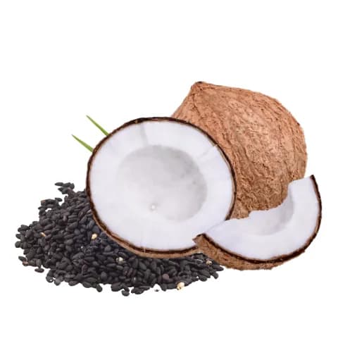 Sesame & Coconut Oil: Reduces dry scalp itching