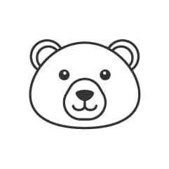 Cute bear design in playful colors