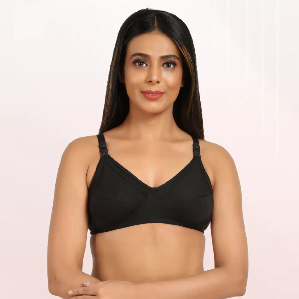 38C - Maternity Bras Non-Wired, Non-Padded - Classic Black (Buy 2 Get 1 Free)