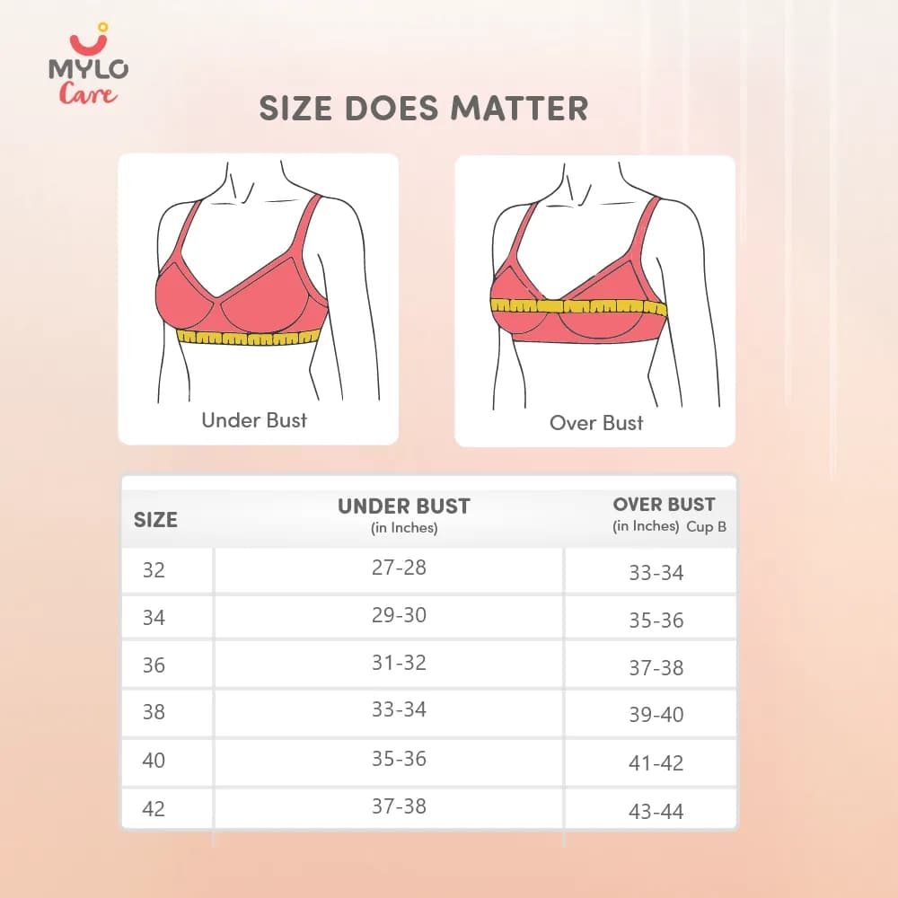 Maternity/Nursing Bras Non-Wired, Non-Padded with free Bra Extender - Magnolia Cream 30 C