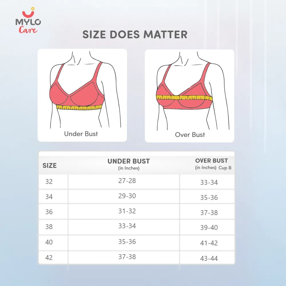 36B- Non-Wired Non-Padded Maternity Bra/Feeding Bra with Free Bra Extender | Supports Growing Breasts | Eases Pumping & Feeding | Persian Blue