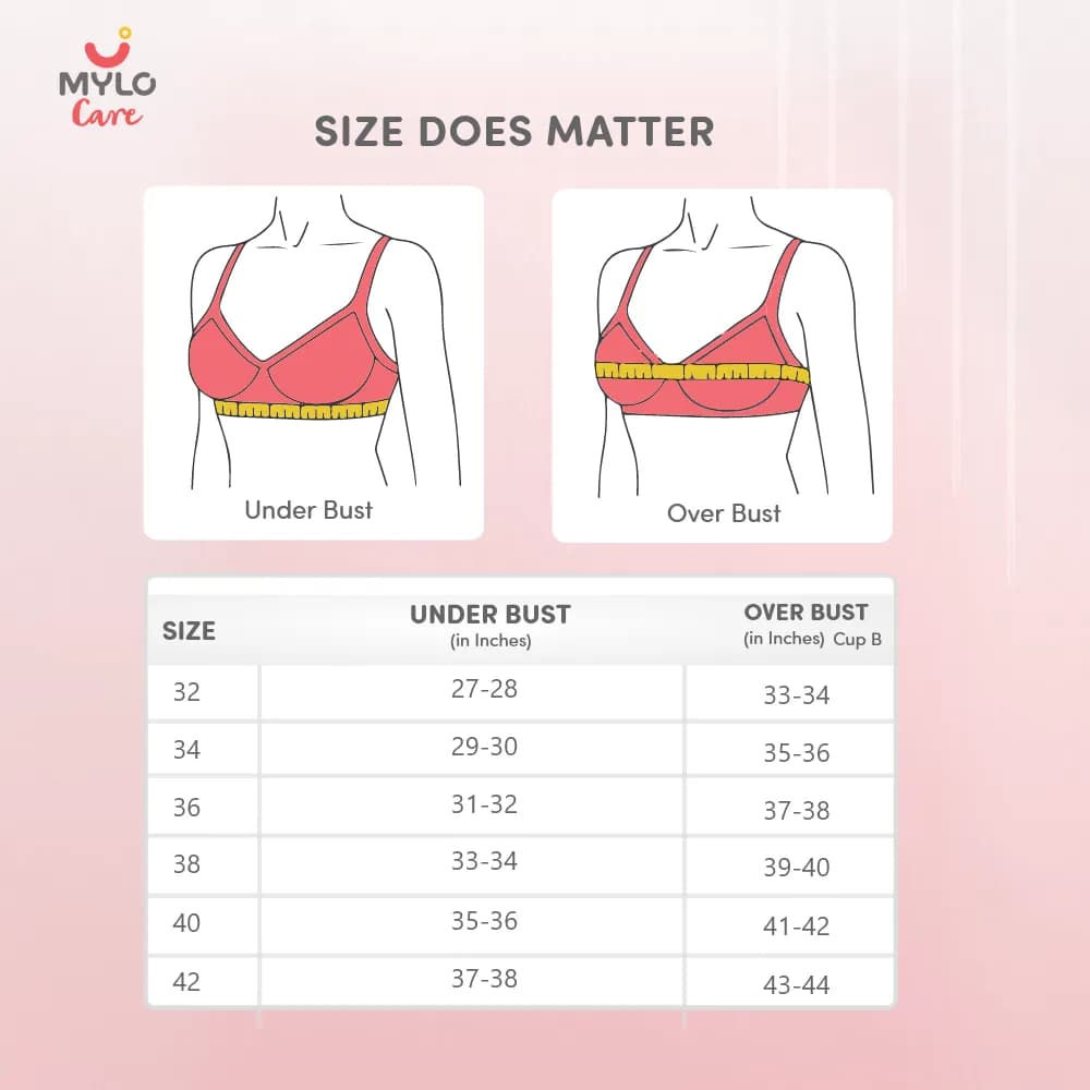 42B- Non-Wired Non-Padded Maternity Bra/Feeding Bra with Free Bra Extender | Supports Growing Breasts | Eases Pumping & Feeding | Dark Pink