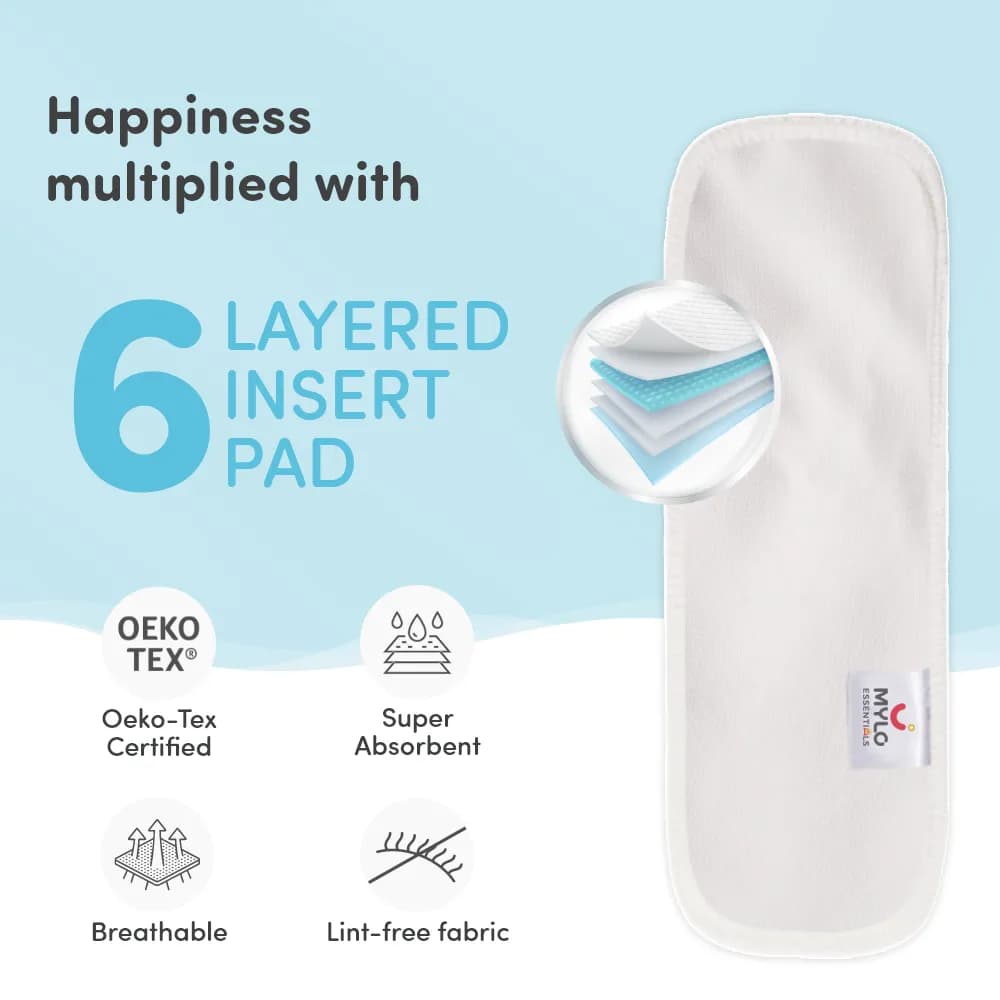 Adjustable & Reusable Cloth Diaper - Floral Spring & Heart Doodles - Pack of 2