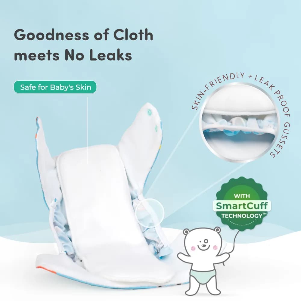 Adjustable & Reusable Cloth Diaper - Rainbow & Pet Love- Pack of 2