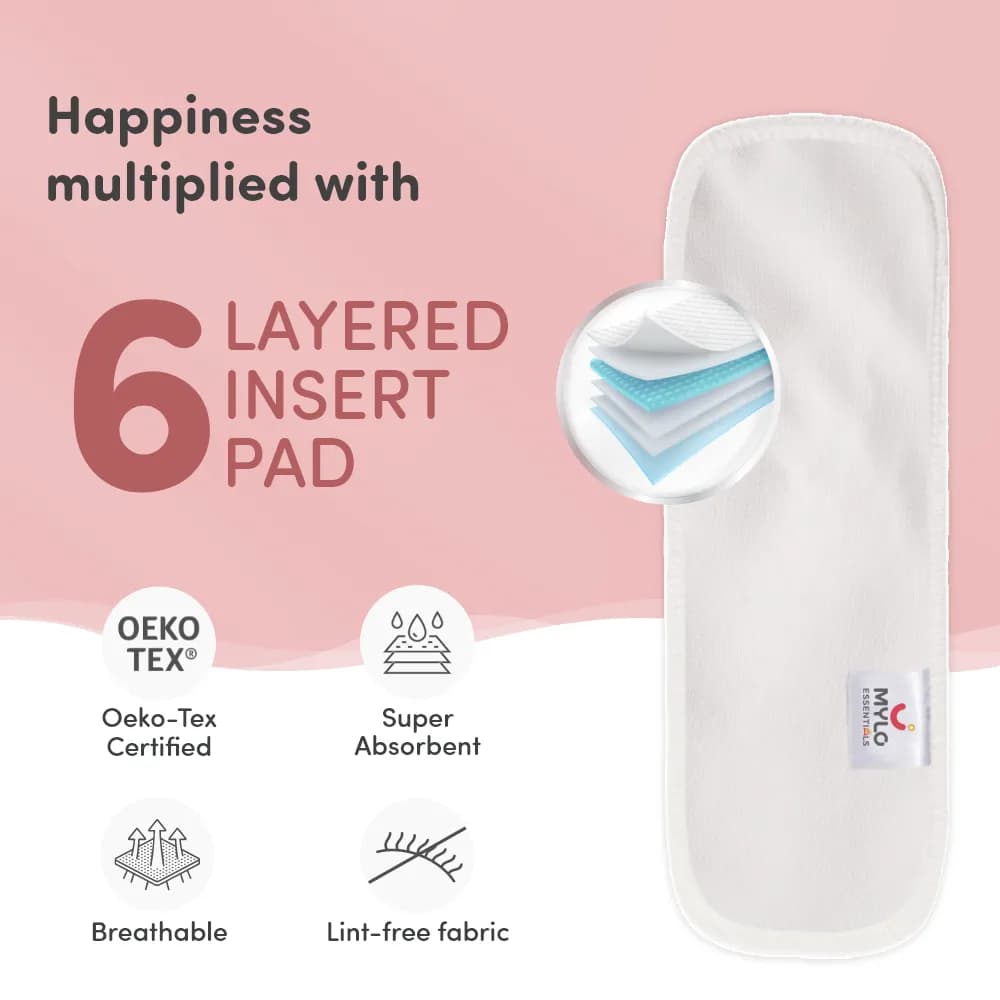 Adjustable Washable & Reusable Cloth Diaper With Absorbent Insert Pad (3M-3Y) | Oeko-Tex Certified | Prevents Rashes - Floral Spring & Jungle - Pack of 2