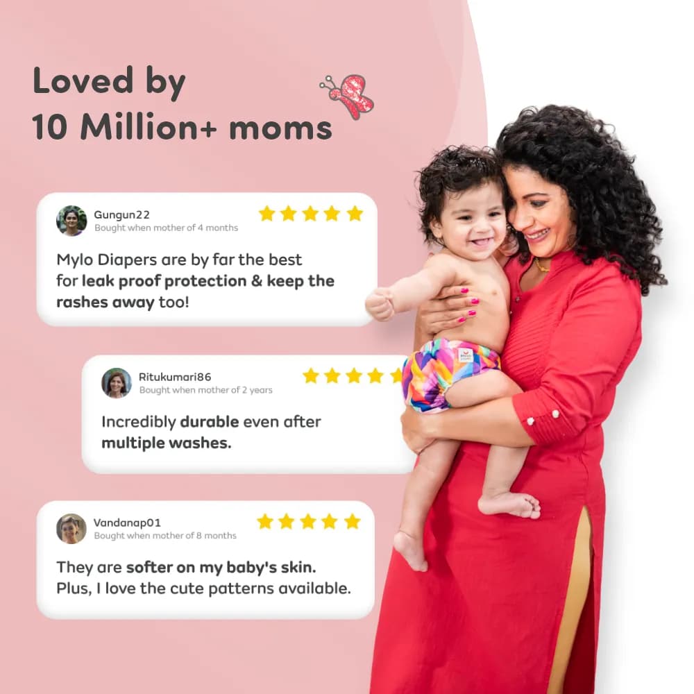 Adjustable Washable & Reusable Cloth Diaper With Absorbent Insert Pad (3M-3Y) | Oeko-Tex Certified | Prevents Rashes - Floral Spring & Jungle - Pack of 2