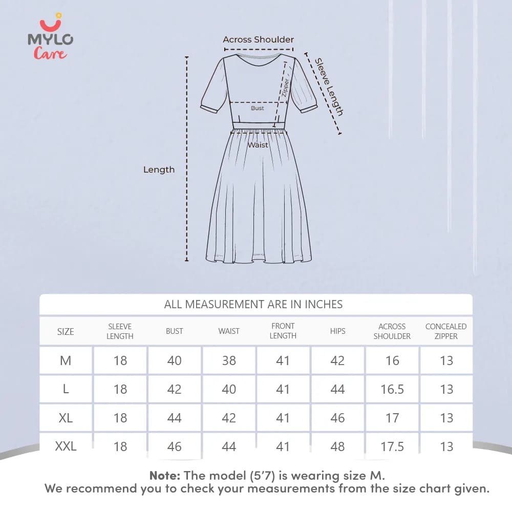 Maternity Dresses For Women with Both Side Zipper For Easy Feeding | Adjustable Belt for Growing Belly | Maxi Dress | Stripes - Dark Blue | M