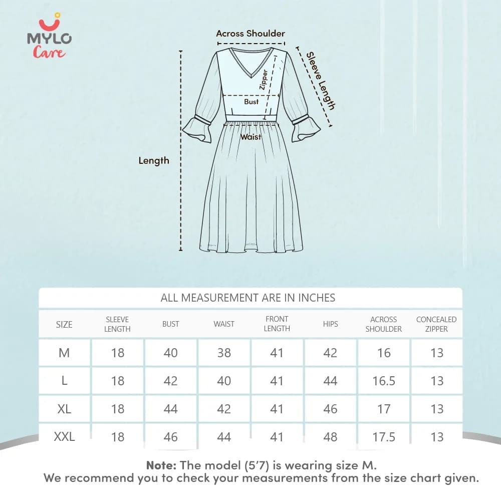 Maternity Dresses For Women with Both Side Zipper For Easy Feeding | Adjustable Belt for Growing Belly | Maxi Dress | Persian Paisley - Green | M