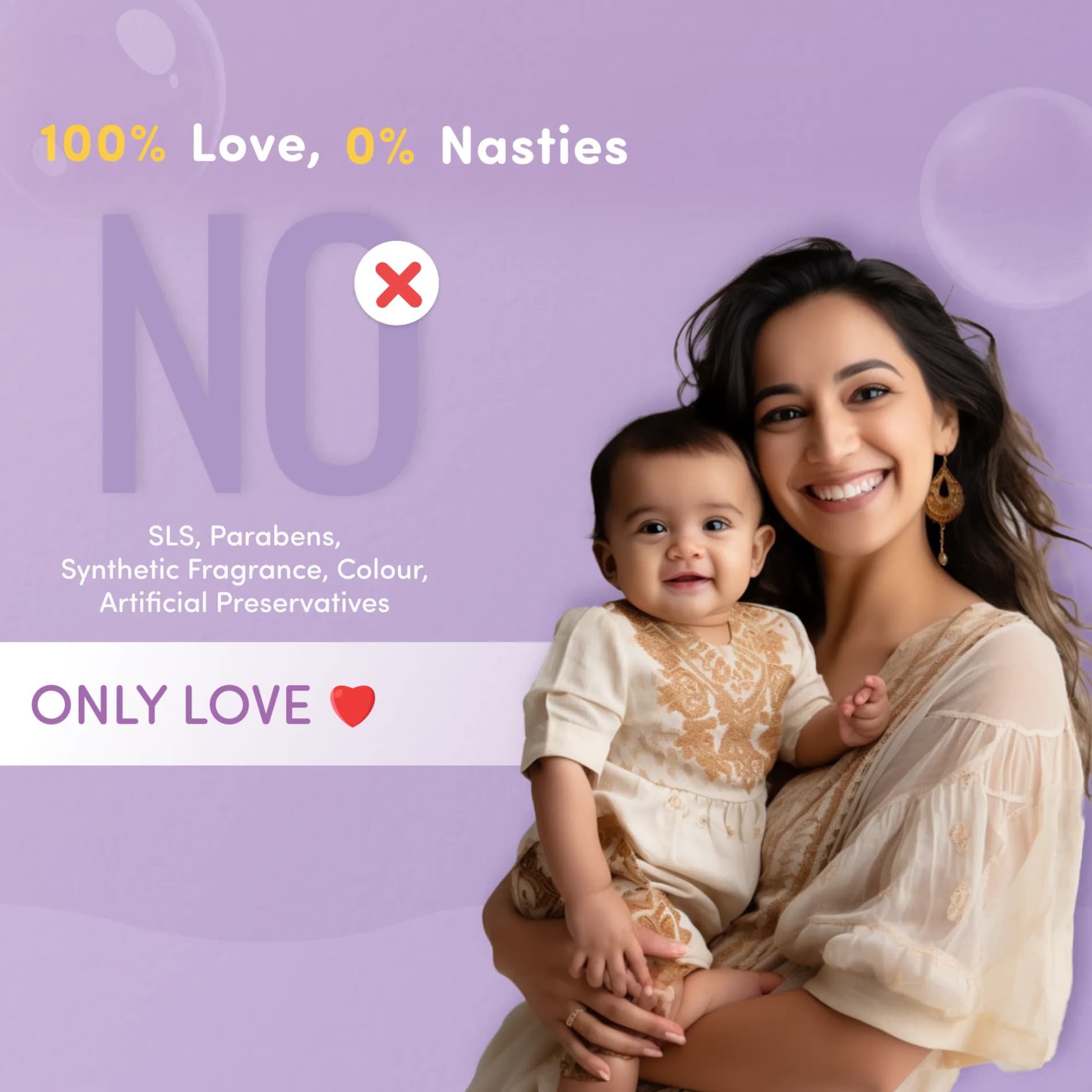 Gentle Baby Wipes With Lid - Organic Coconut Oil, Neem, Aloe Vera and Vitamin E | 98% Pure Water | Dermatologically Tested (Pack of 10) - 72 Wipes Per Pack