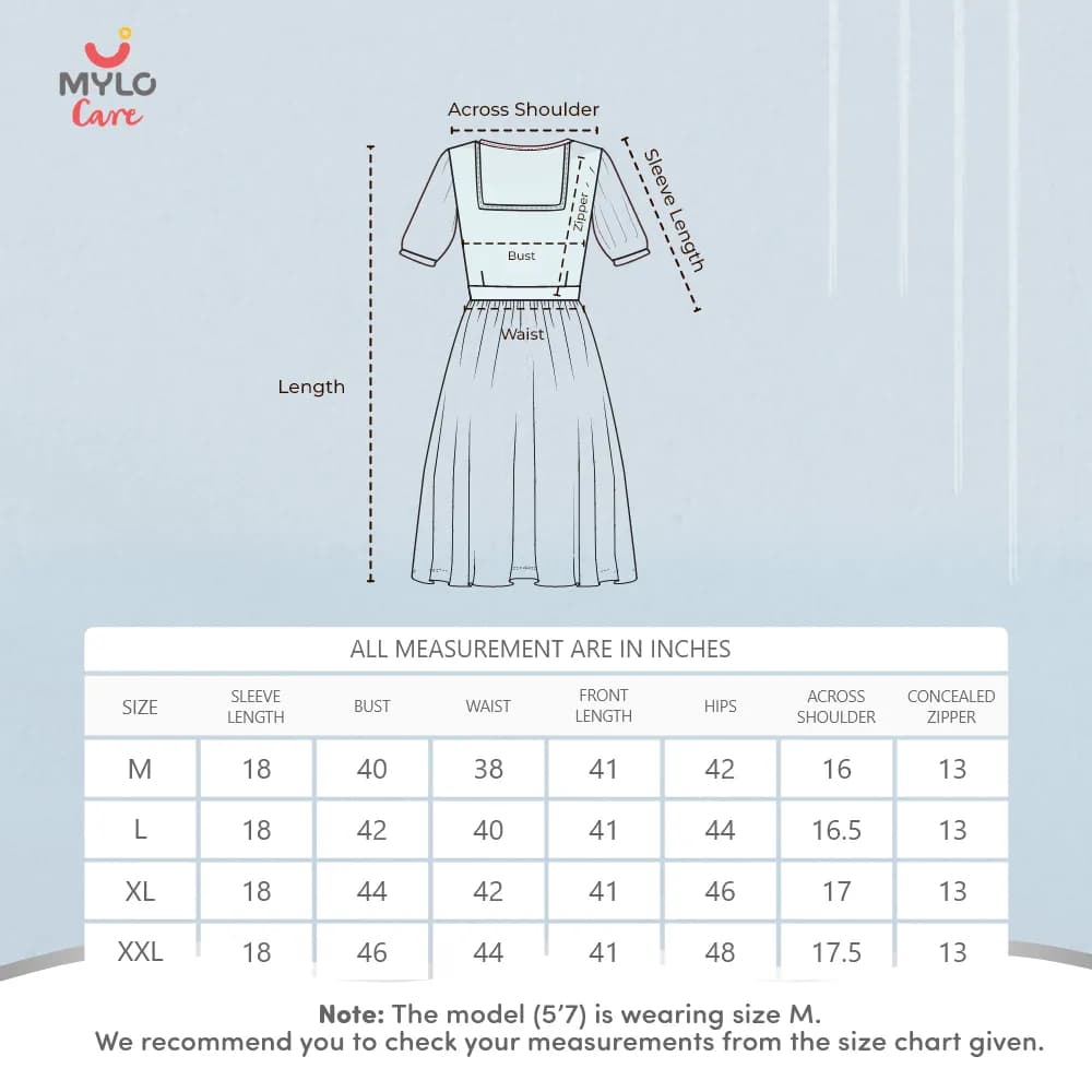 Maternity Dresses For Women with Both Side Zipper For Easy Feeding | Adjustable Belt for Growing Belly | Maxi Nighty Dress | Liberty Red | XXL