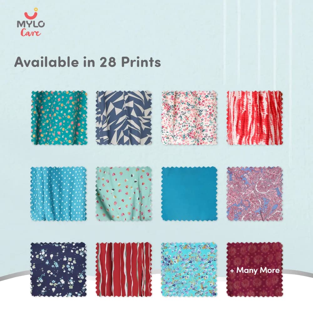 Maternity Dresses For Women with Both Side Zipper For Easy Feeding | Adjustable Belt for Growing Belly | Maxi Nighty Dress | Liberty Green | XL