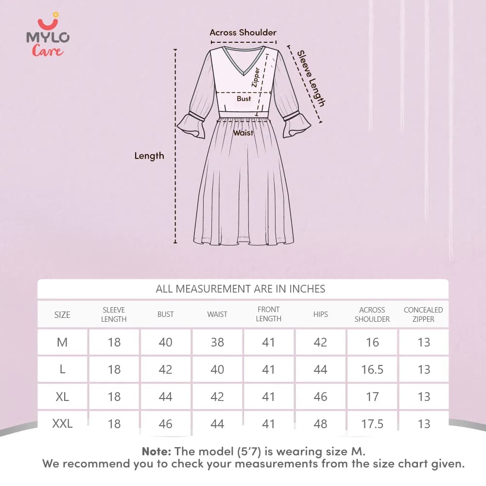 Maternity Dresses For Women with Both Side Zipper For Easy Feeding | Adjustable Belt for Growing Belly | Maxi Nighty Dress | Pink Rose | M