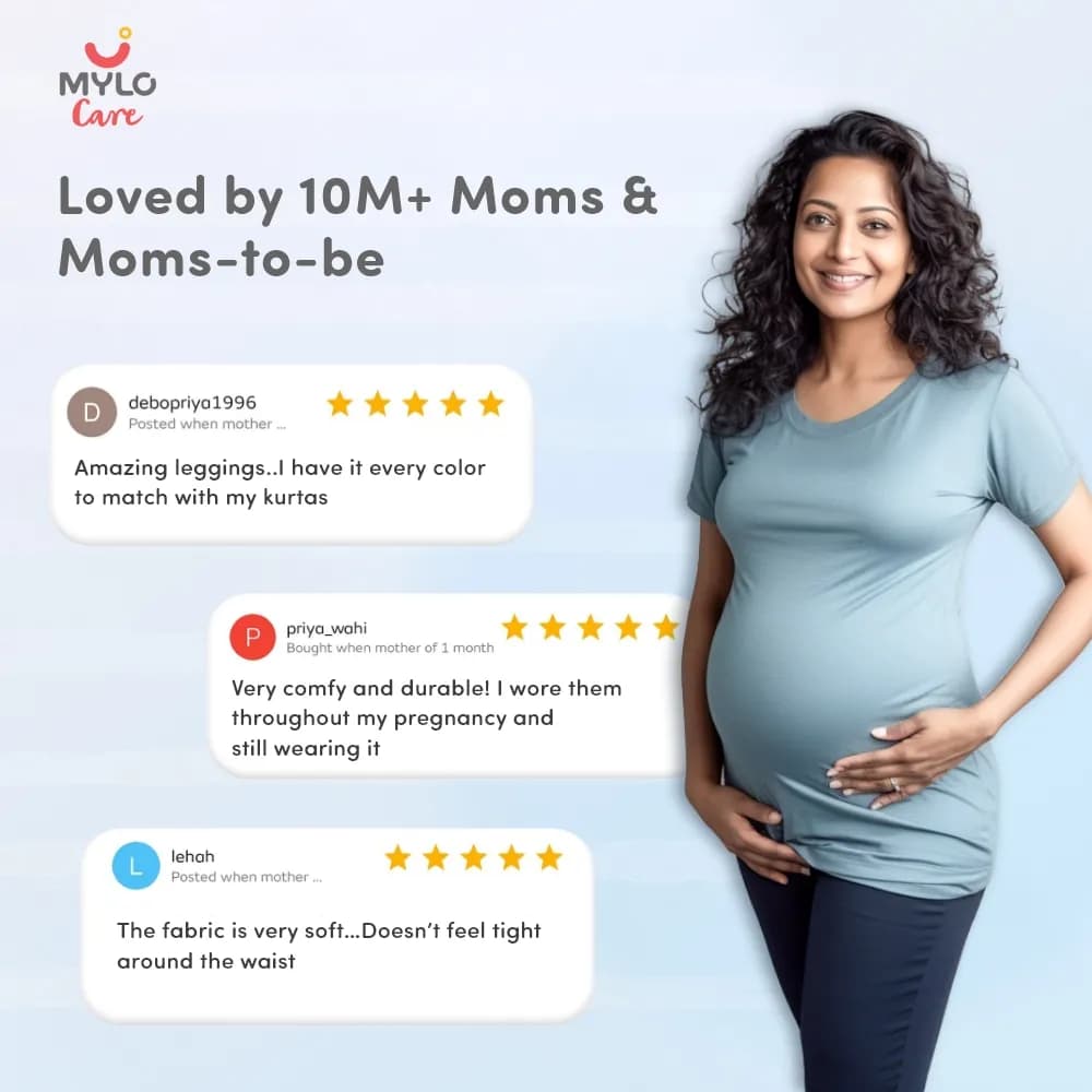 Stretchable Maternity Leggings for Women | Comfortable, Soft & Gentle on the Skin | Ideal for Pre & Post Delivery - White - M