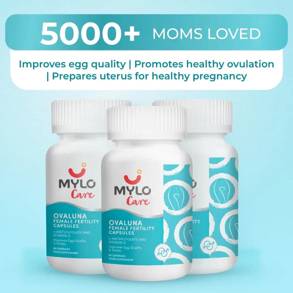 Mylo Ovaluna Conception Fertility Tablets for Women | Prenatal Vitamins | Promote Natural Conception | Improve egg quality, Hormone Balance, Cycle Consistency | Aid Ovulation | 60 Vegetarian Capsules - Pack of 3
