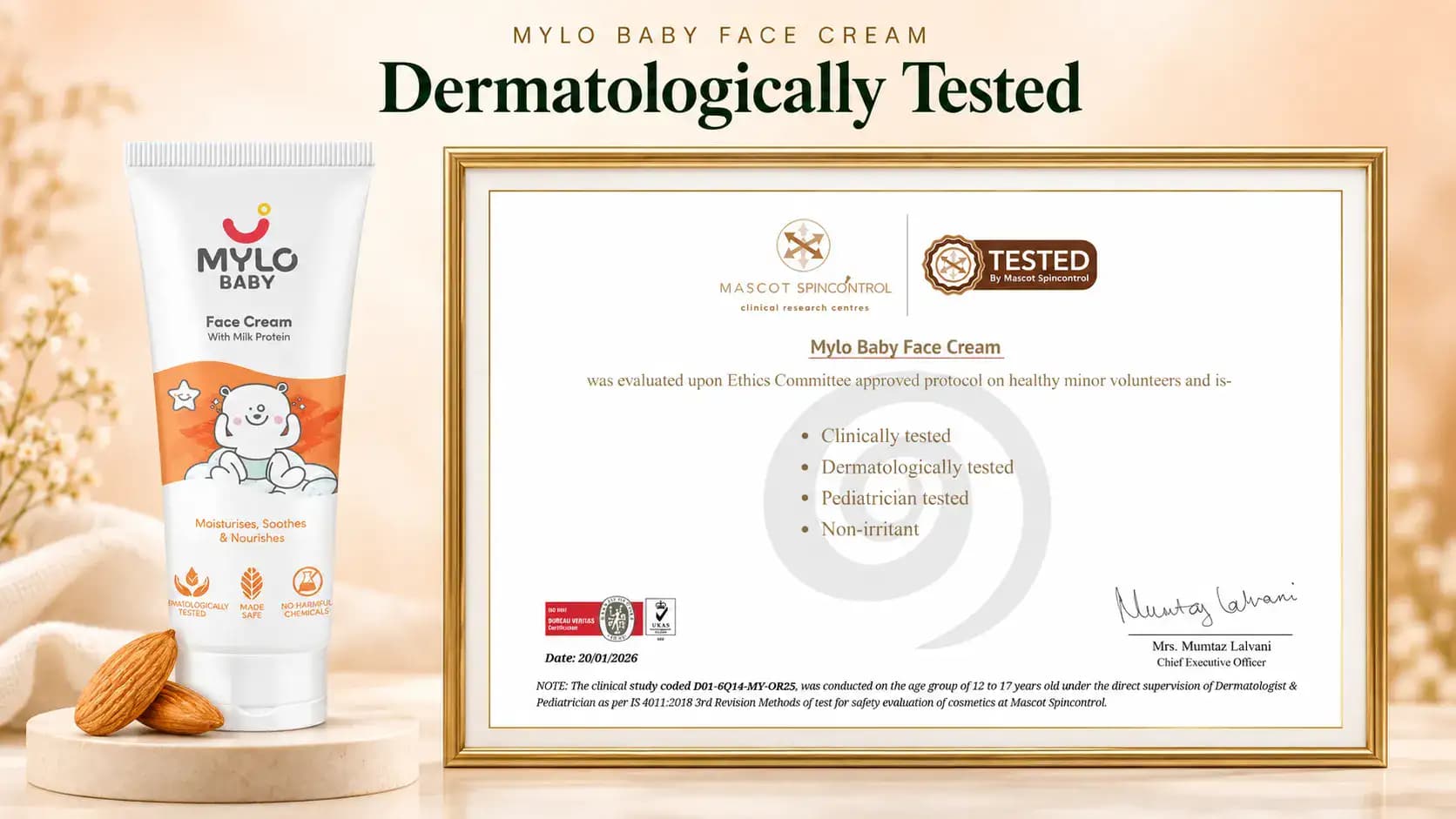 Baby Cream for Face: Patch Test Certificate