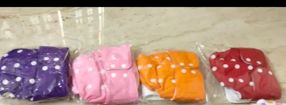 Adjustable & Reusable Cloth Diaper - Assorted Colors - Pack of 4