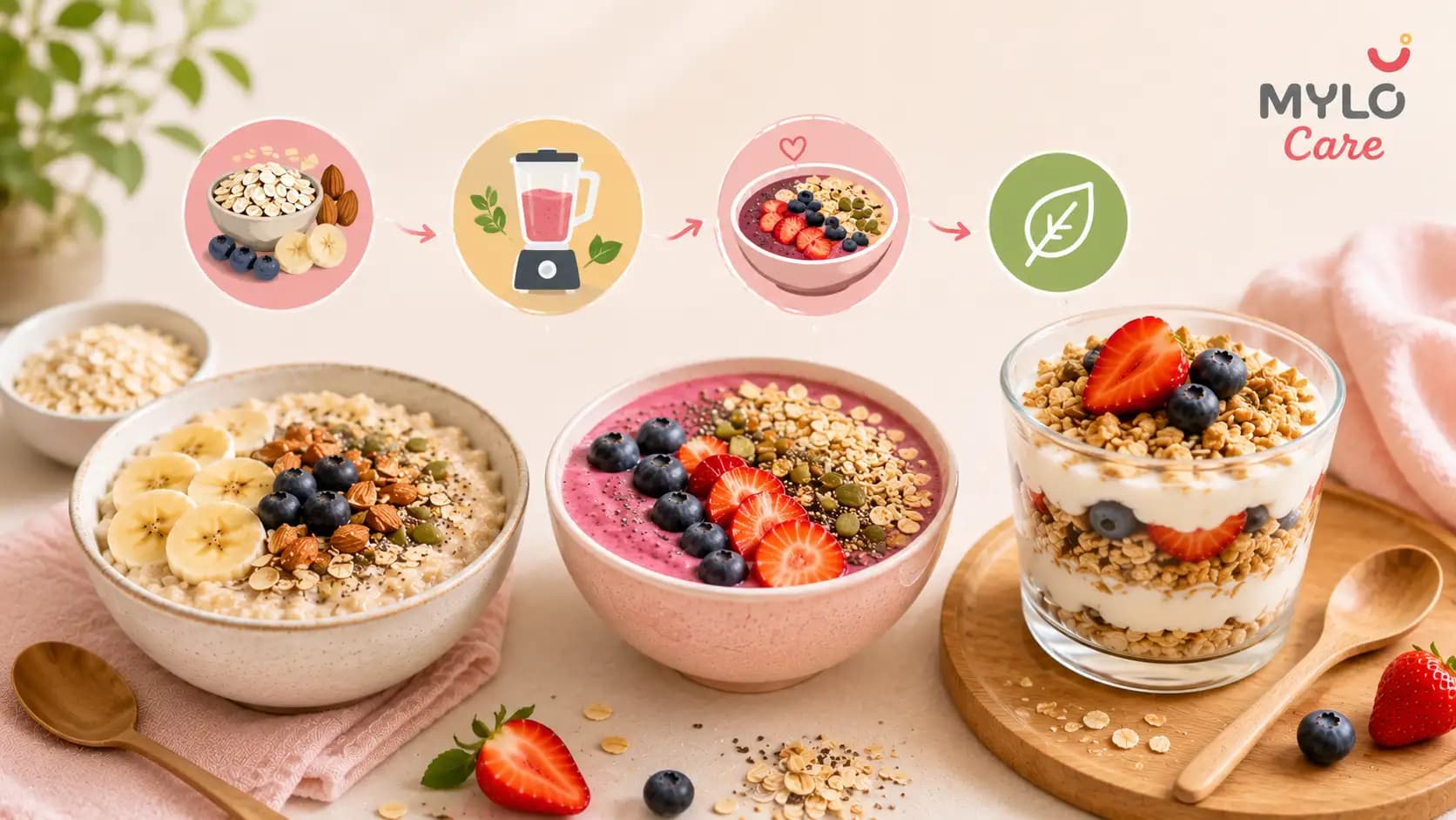 2 Diskettes Before You Even Leave Home: Protein Breakfast Bowls (Oats, Smoothie, Parfait)