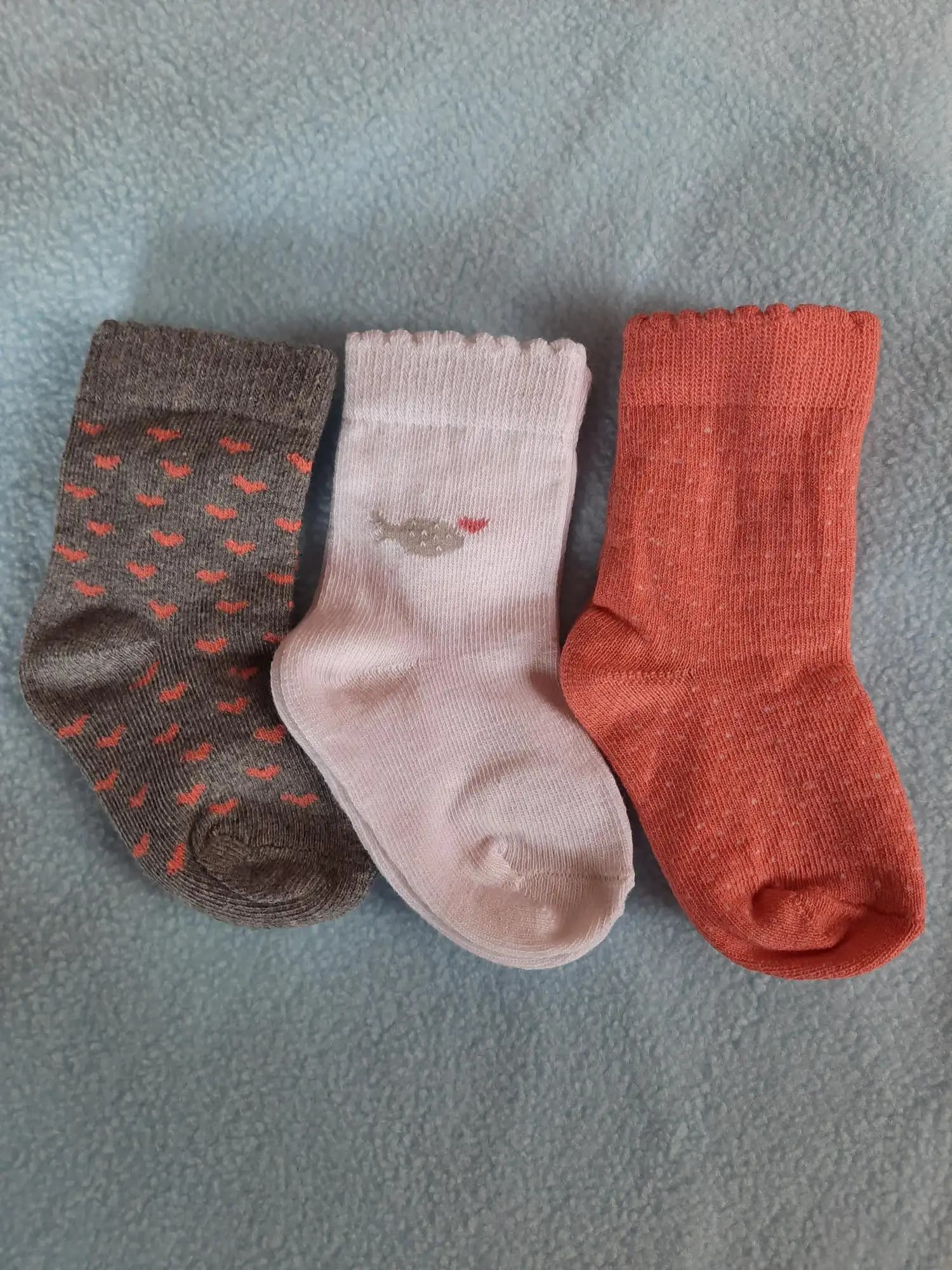 Baby Socks 0-6 Months | Elasticated & Antibacterial | Breathable, Shrinkable, Sweat & Wear Resistant | Unisex Slice of Orange | Pack of 3